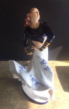 Large Porcelain Statued Depicting Rita Hayworth by Royal Dux