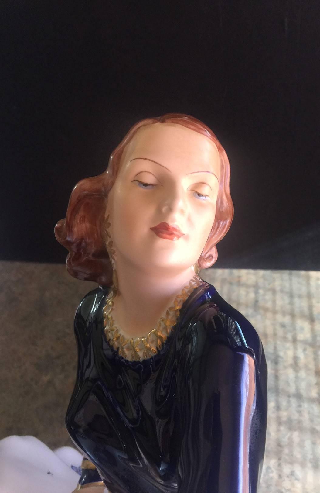 Large Porcelain Statued Depicting Rita Hayworth by Royal Dux 2