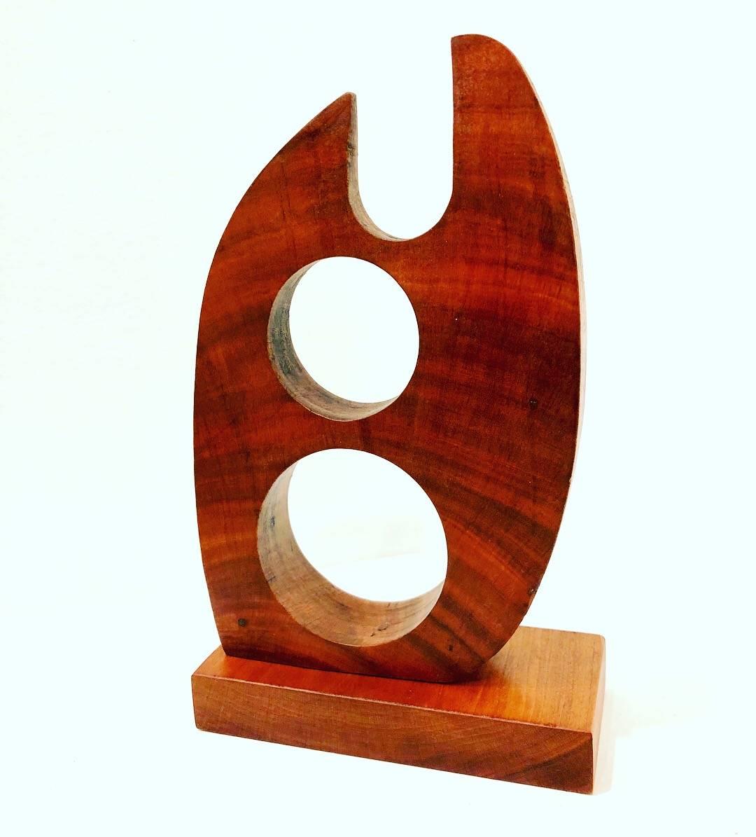 20th Century Mid-Century Modern Abstract Solid Walnut Small Sculpture