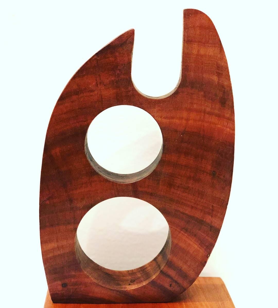 Mid-Century Modern Abstract Solid Walnut Small Sculpture 3