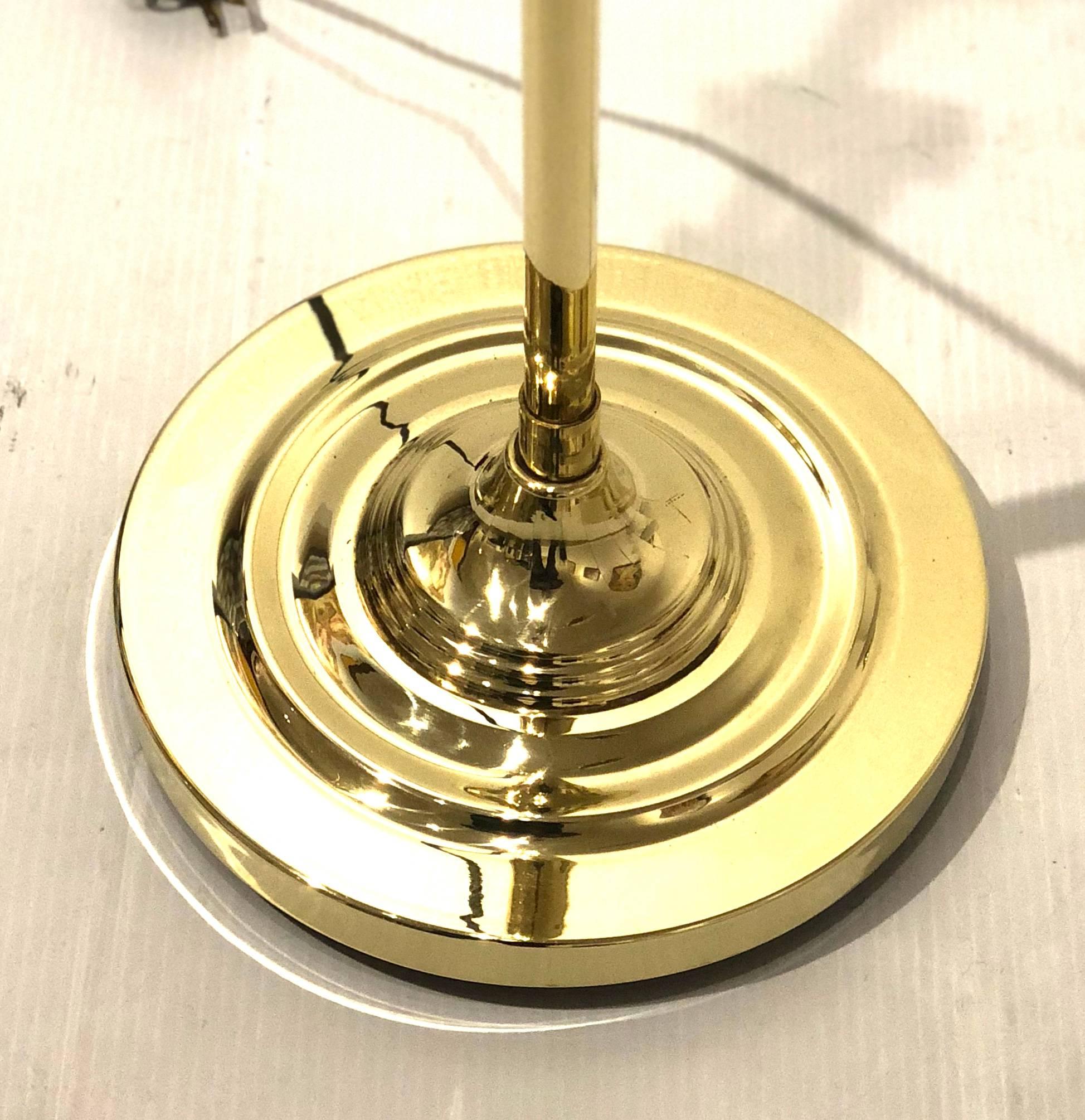 Hollywood Regency Shell Adjustable Multidirectional Polished Brass Floor Lamp