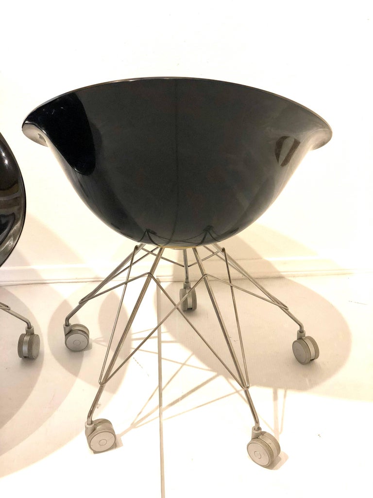 Pair of Eros Chairs by Phillippe Starck for Kartell in Black