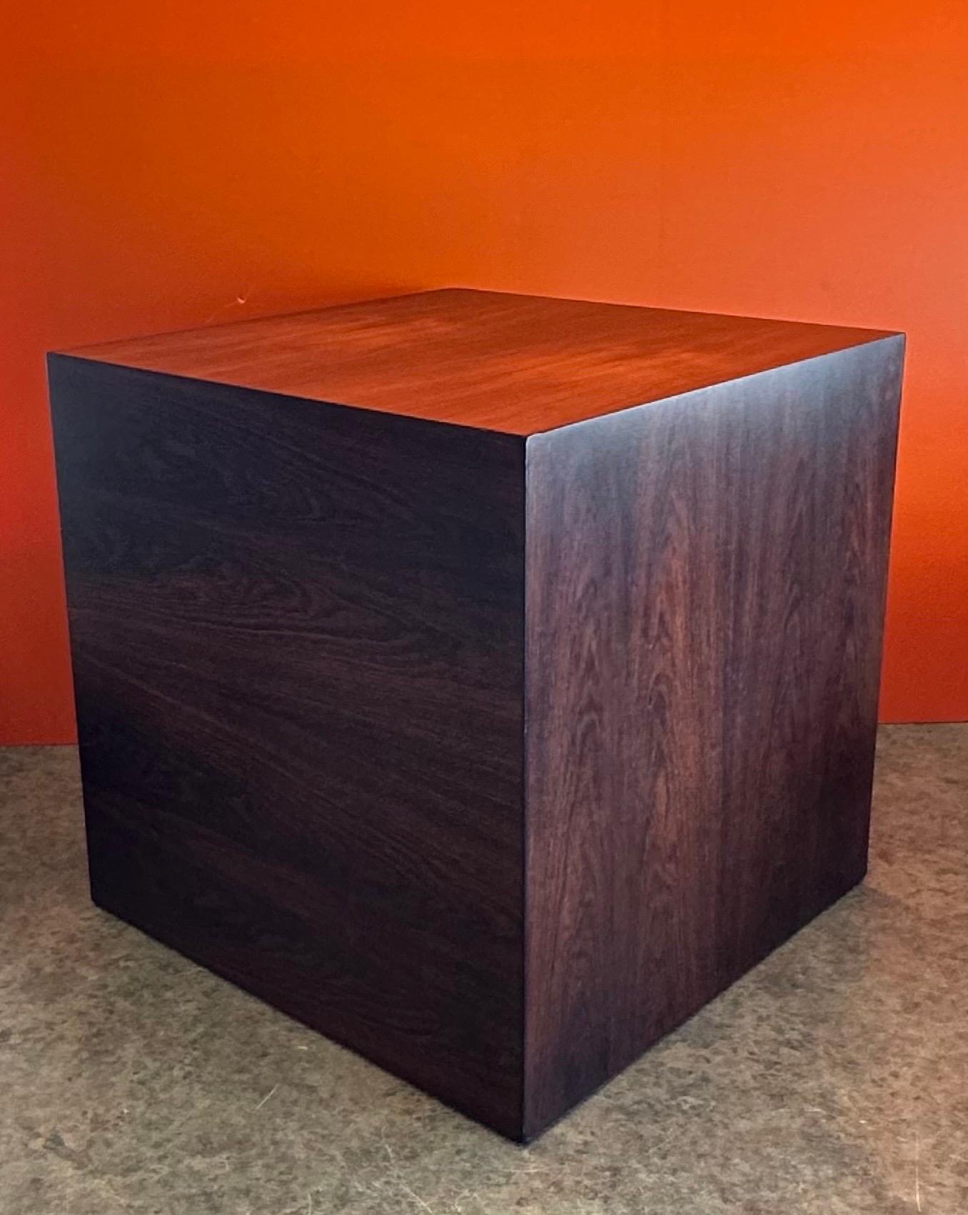 Danish Modern Rosewood Cube Side Table For Sale 3