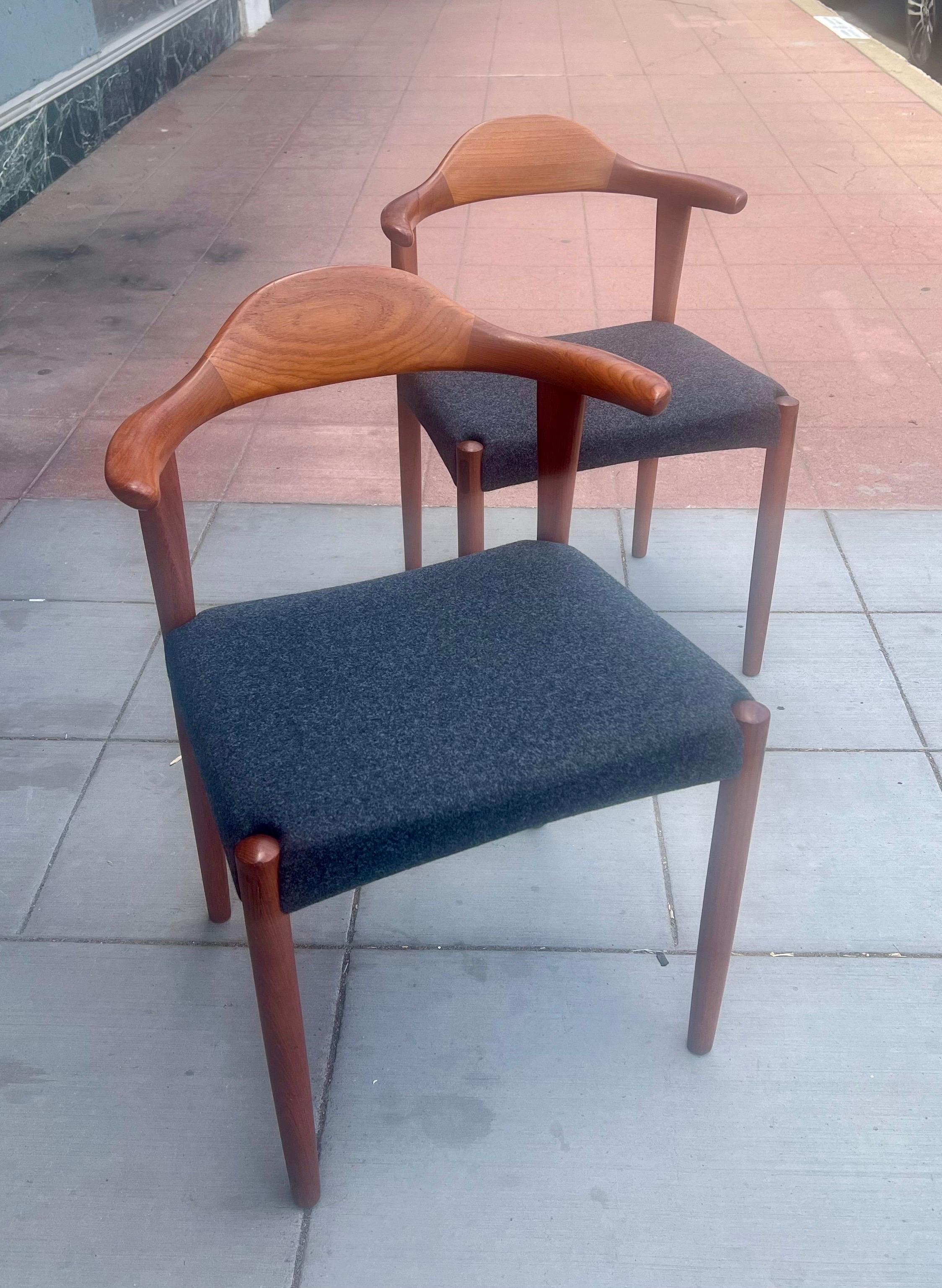 Teak Pair of Danish Modern Bullhorn Rare Armchairs by Harry Ostergaard