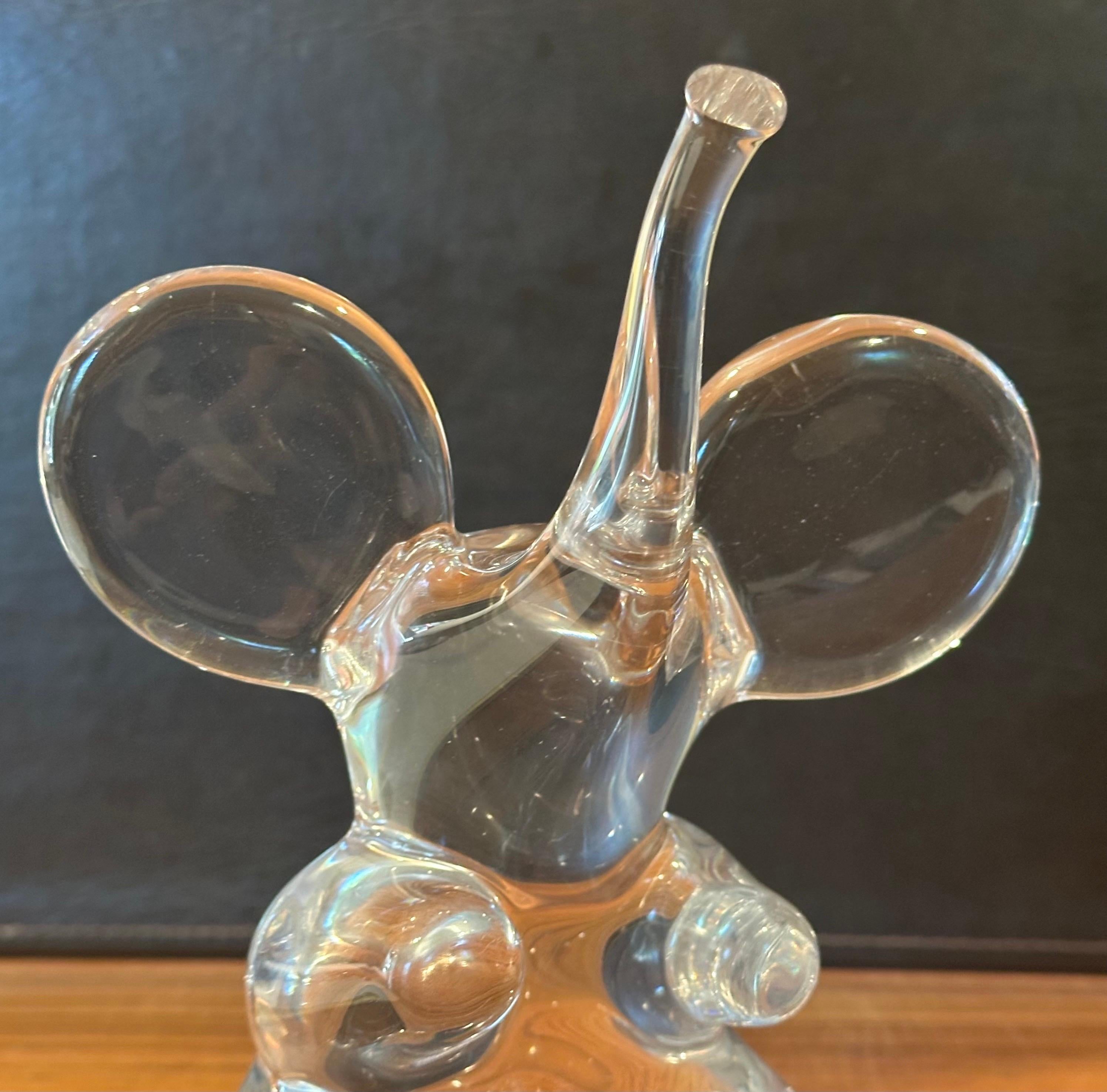 Scultura di Elefante seduto in vetro artistico trasparente di Daum, Francia in vendita 6