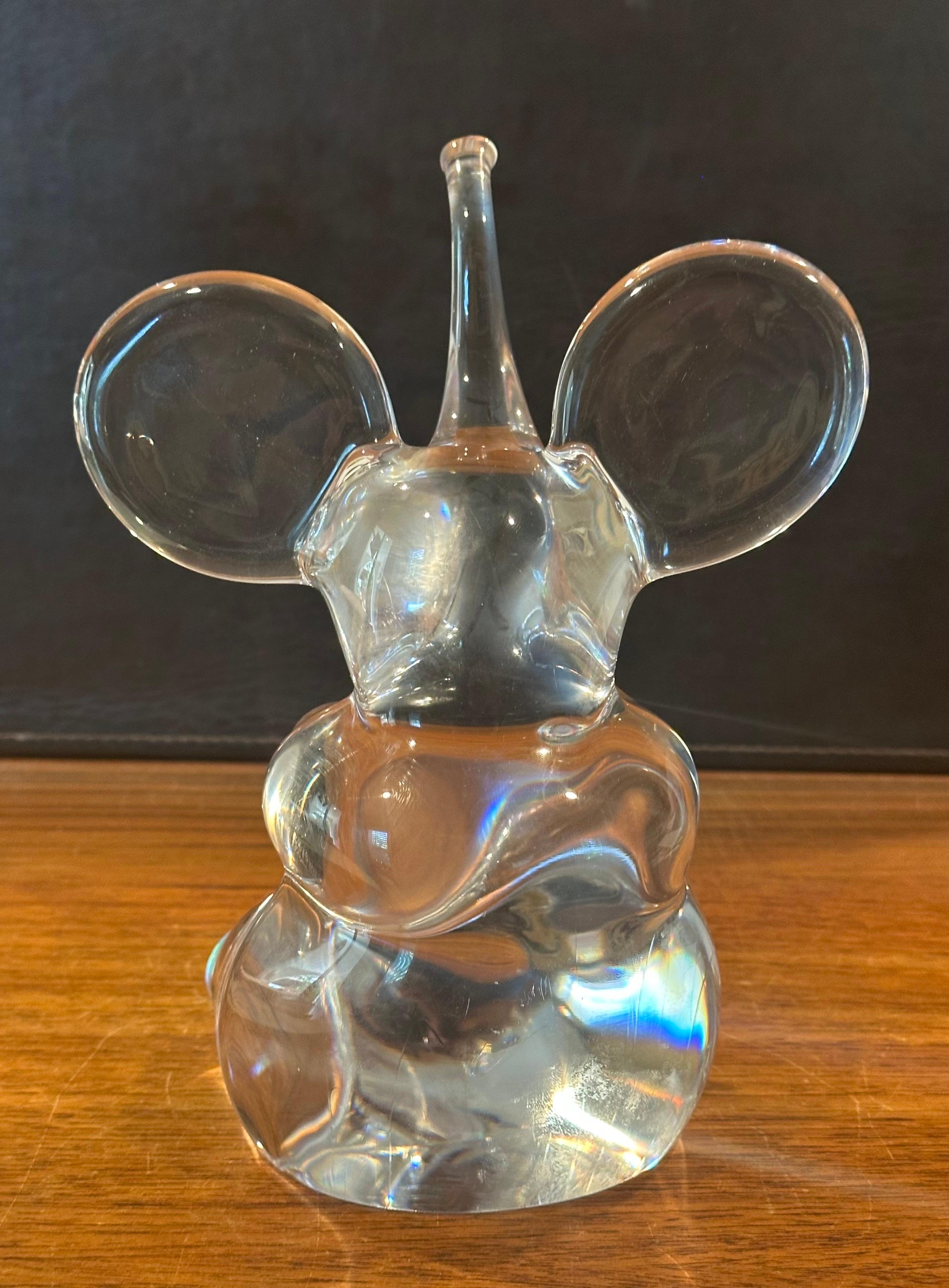 Scultura di Elefante seduto in vetro artistico trasparente di Daum, Francia in vendita 2