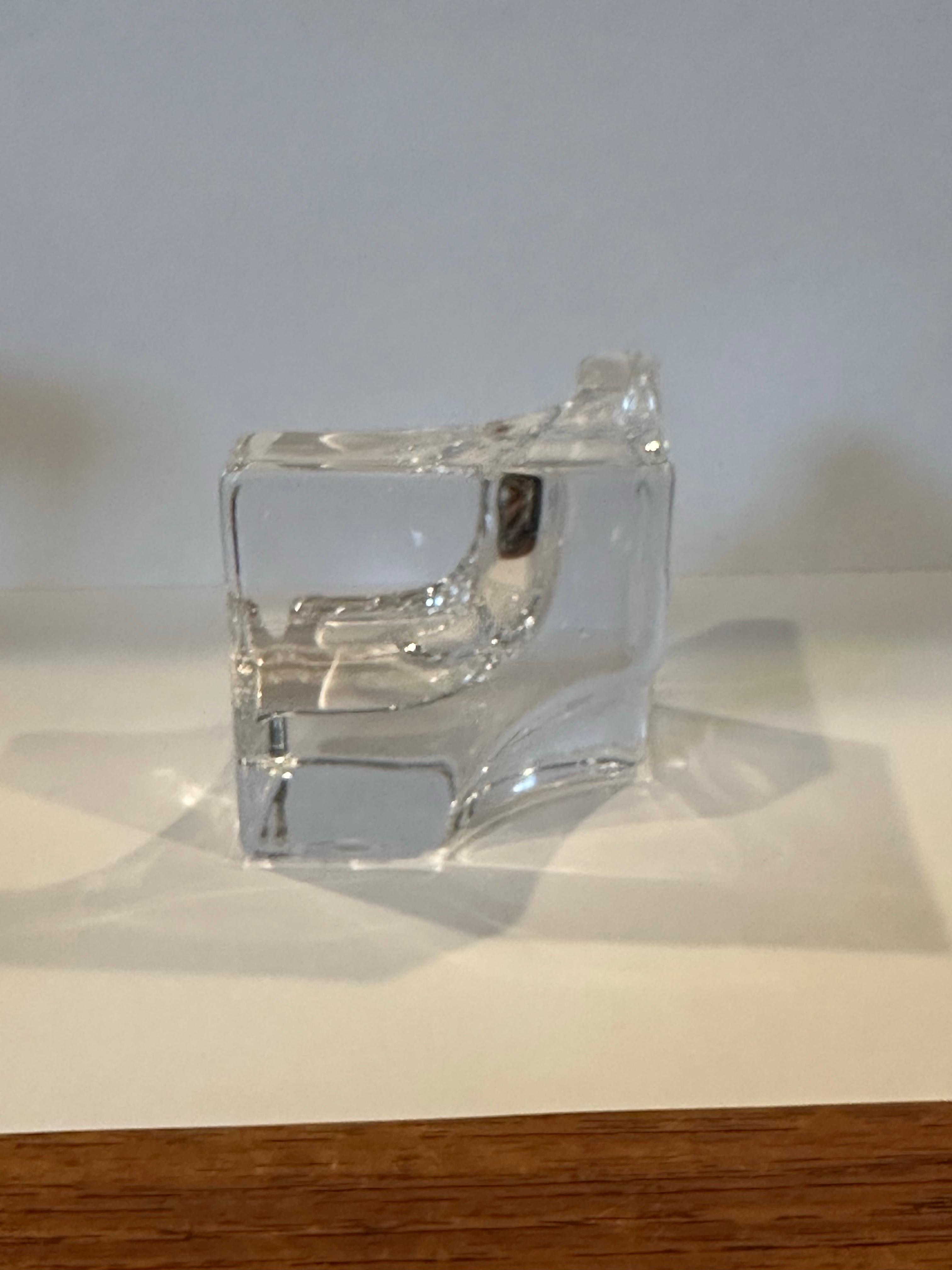 Cubo astratto modernista in vetro artistico trasparente di Daum, Francia In condizioni buone in vendita a San Diego, CA