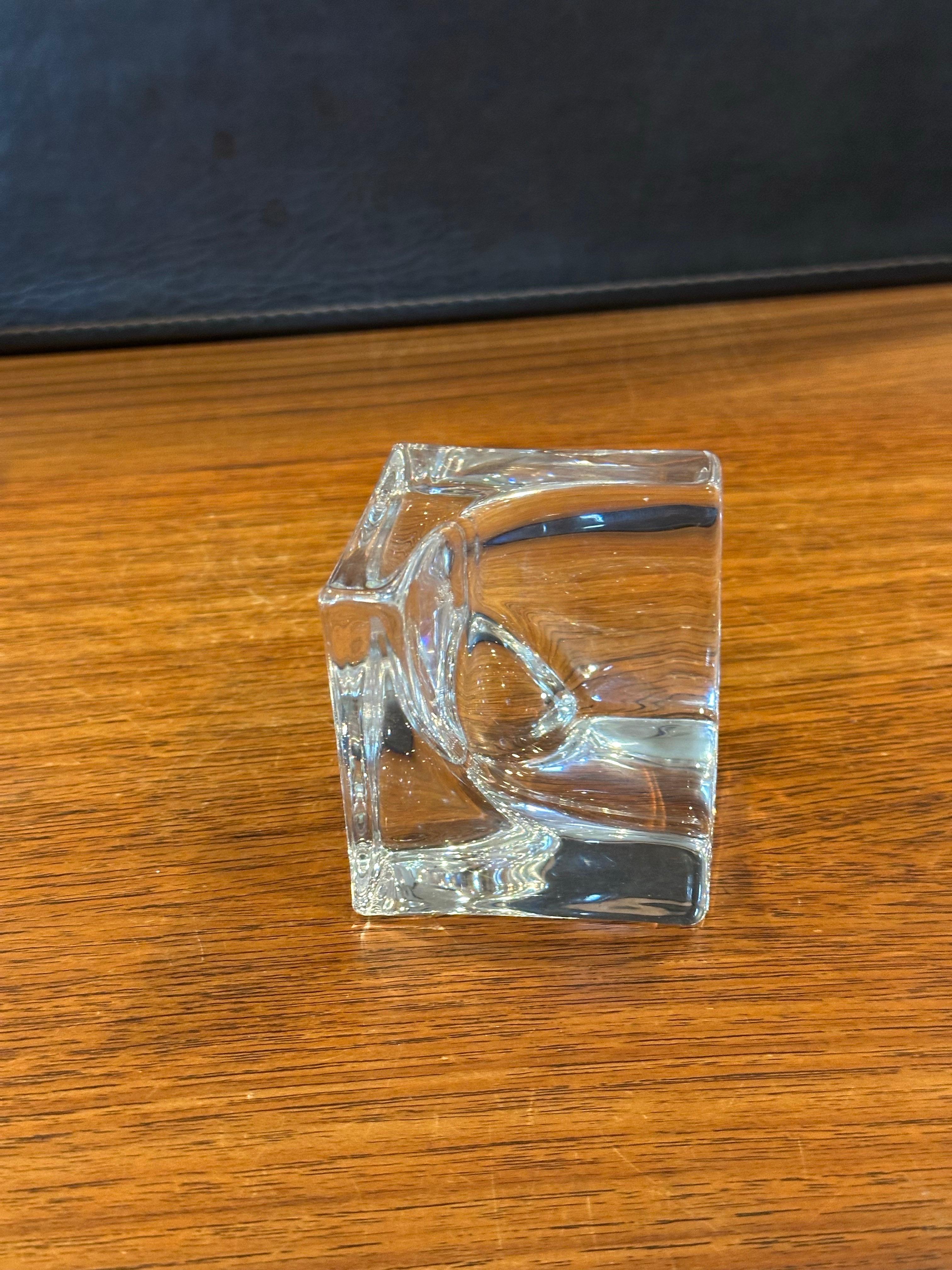 Cubo astratto modernista in vetro artistico trasparente di Daum, Francia in vendita 3