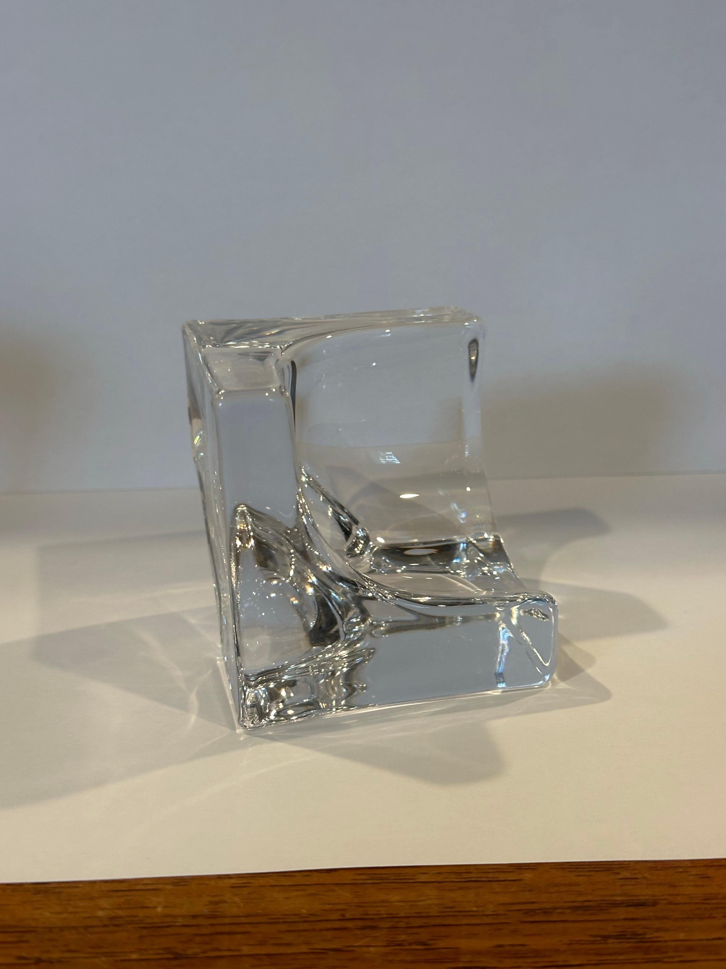 Cubo astratto modernista in vetro artistico trasparente di Daum, Francia in vendita 1
