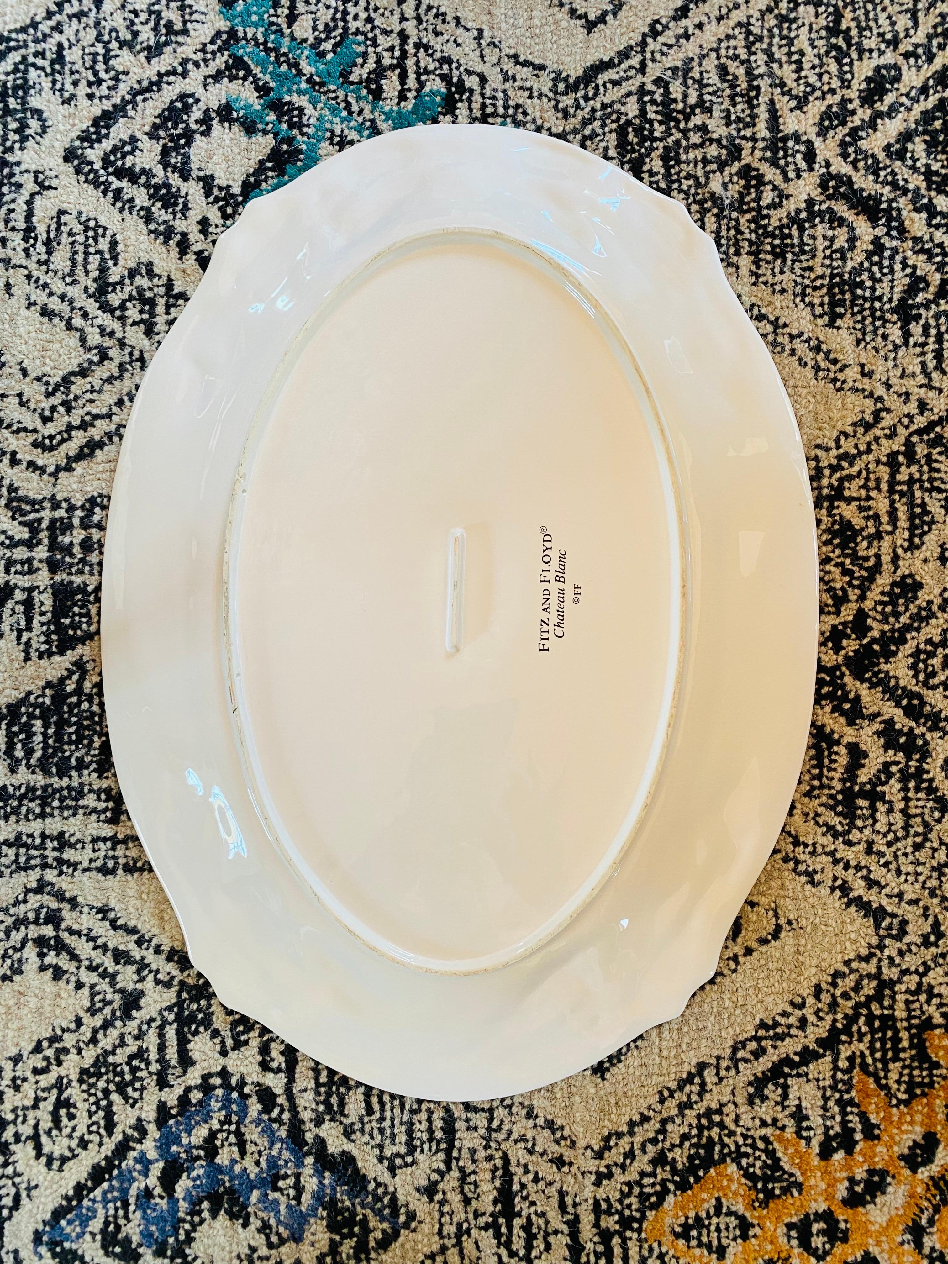 Cast Fitz and Floyd Chateau Blanc Serving Platter For Sale
