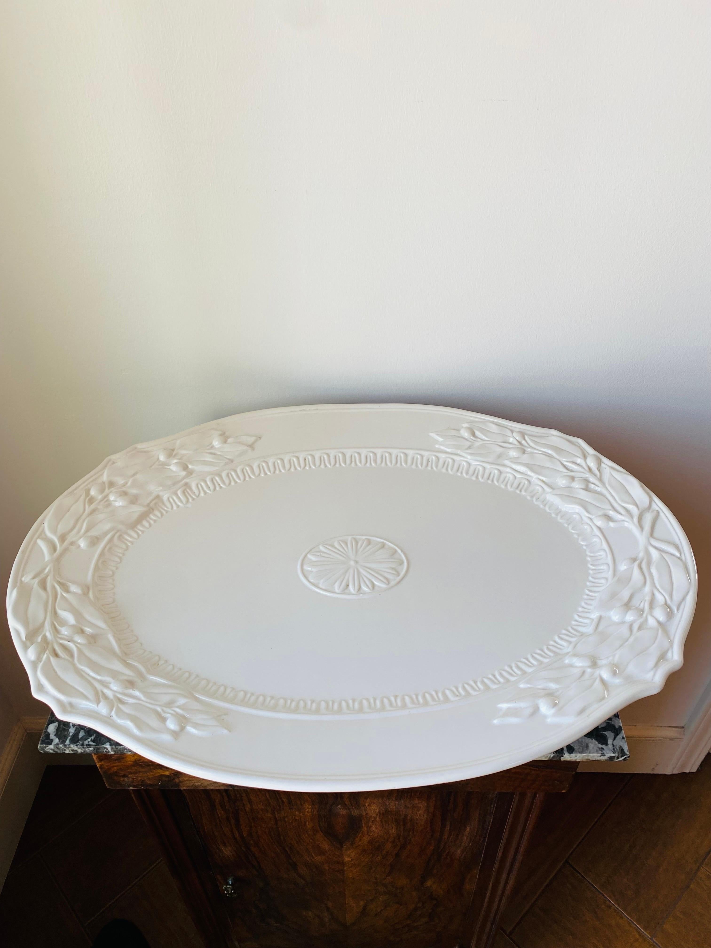 Late 20th Century Fitz and Floyd Chateau Blanc Serving Platter For Sale