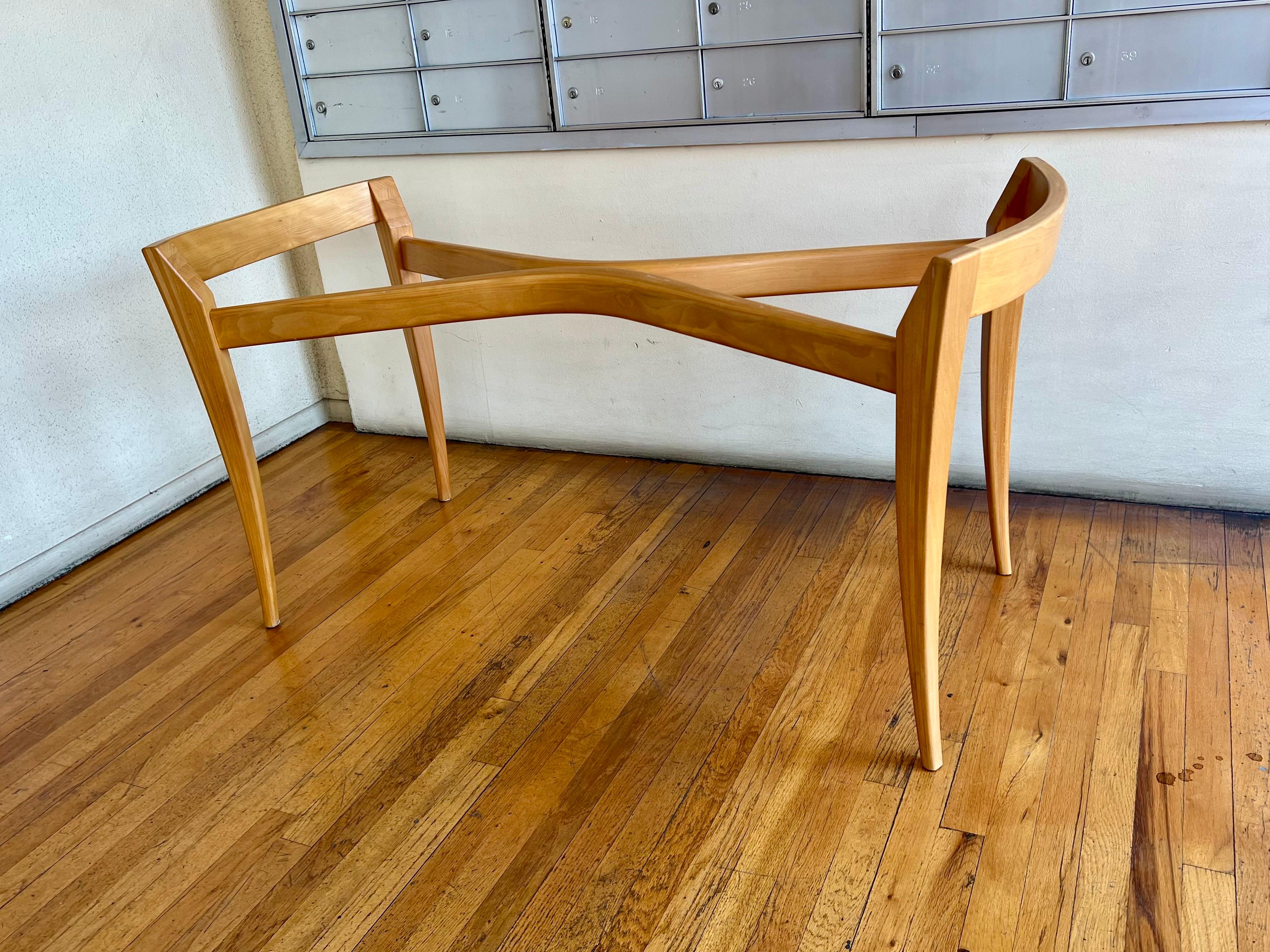 20th Century 1980's Postmodern Solid Birch Wood Custom Table Dining Base For Sale
