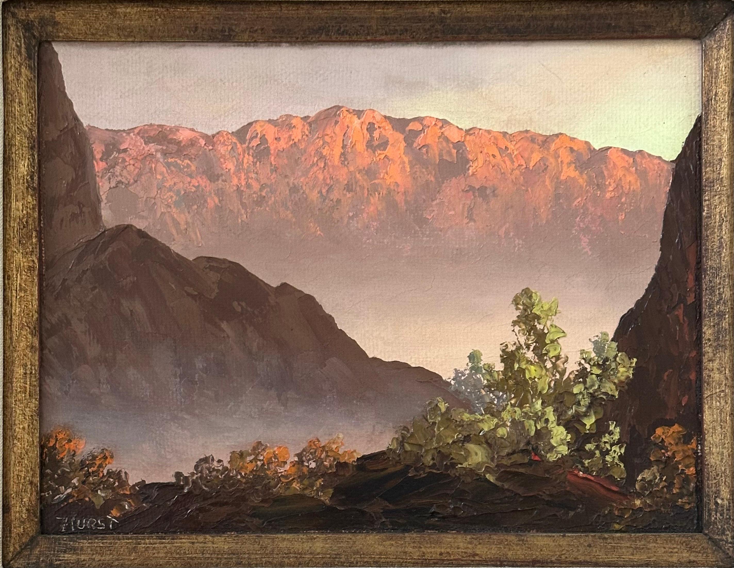 Original Öl auf Karton Landschaft von Martha Eleanor Nicholson Hurst / Wyeth (Holz) im Angebot