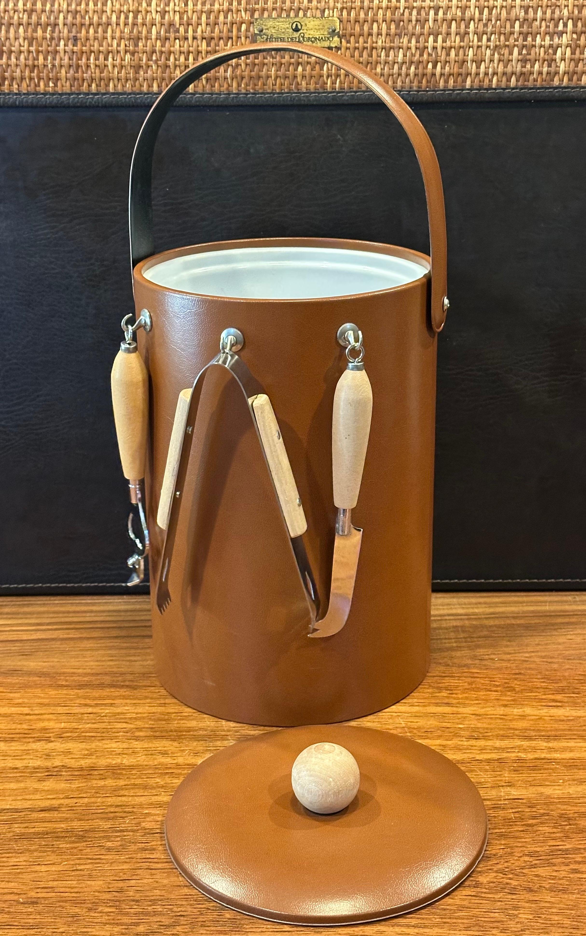 MCM Ice Bucket with Bar Tools by Georges Briard - New with Tag For Sale 4