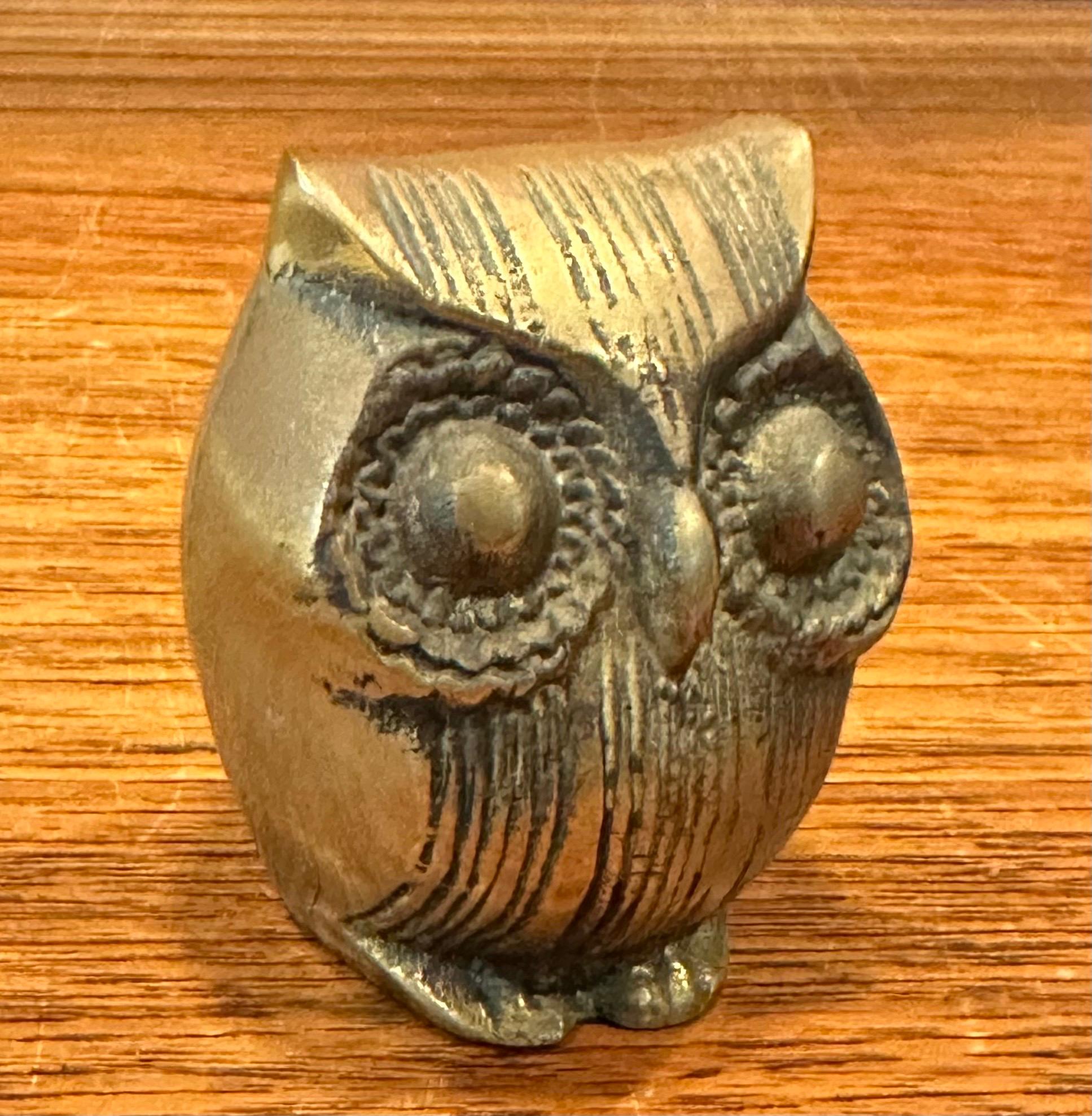 Americano Gufo in ottone MCM Scultura / Fermacarte in vendita