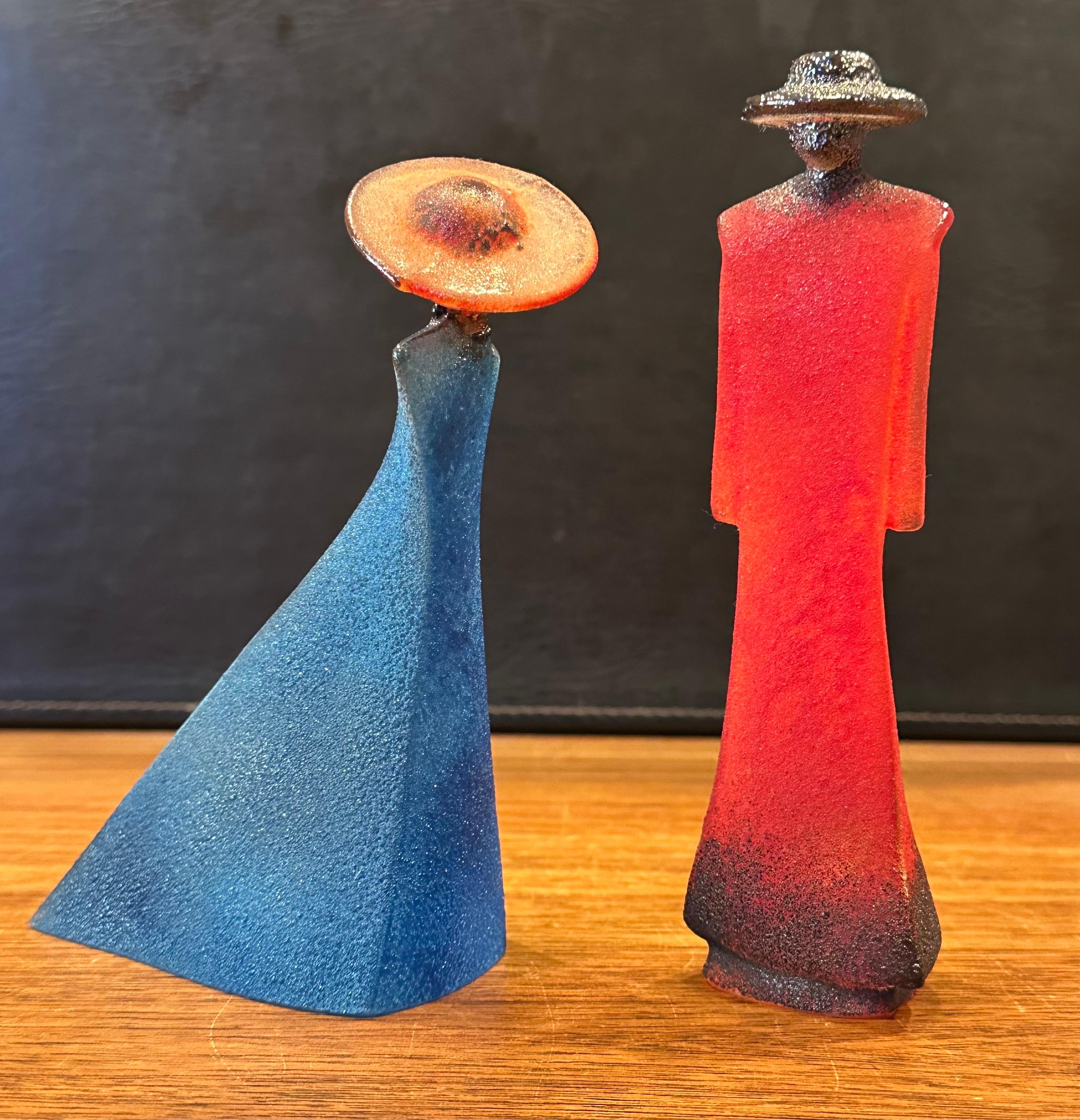 Vetro artistico Coppia di sculture in vetro artistico 