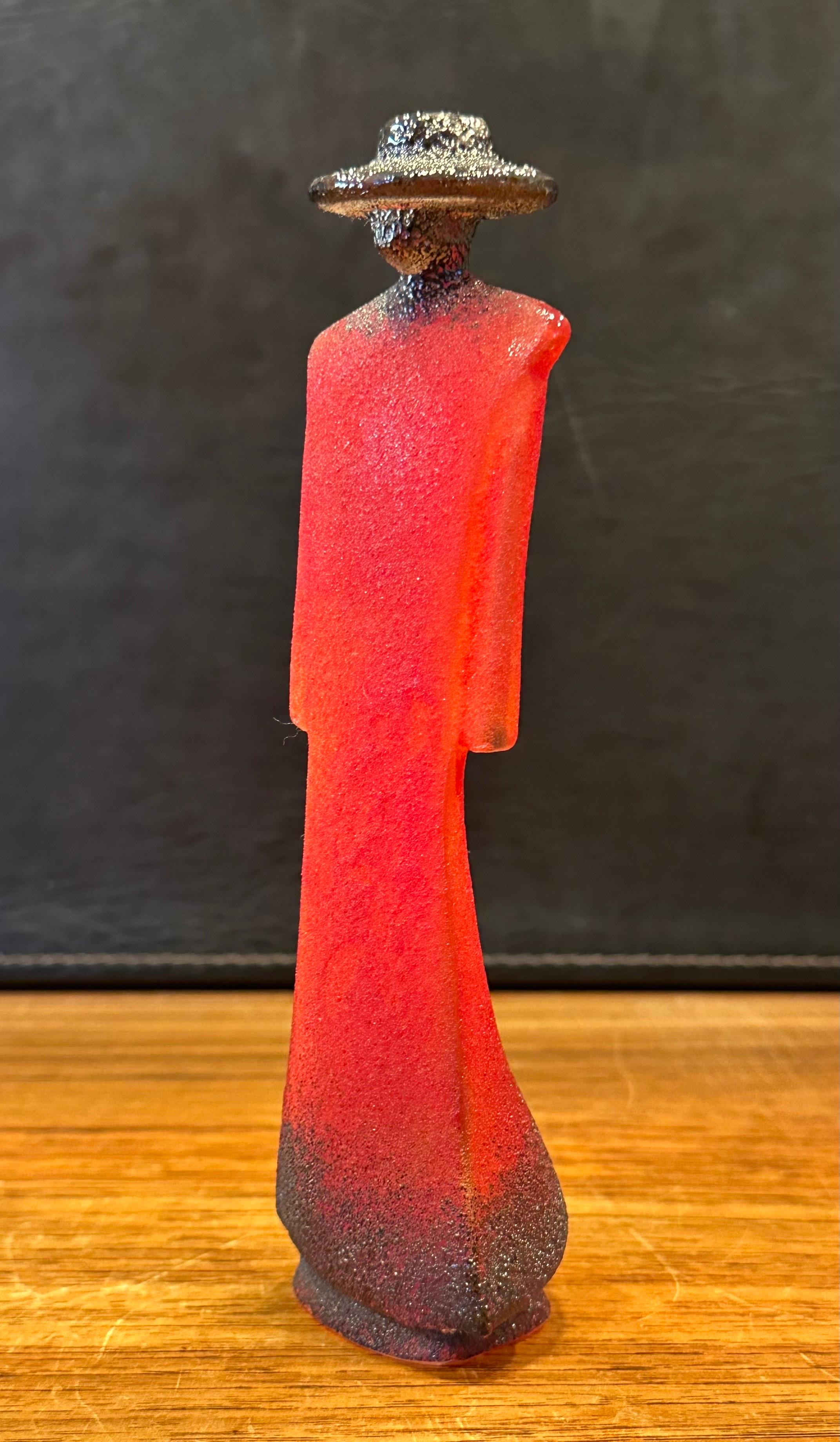 Coppia di sculture in vetro artistico 