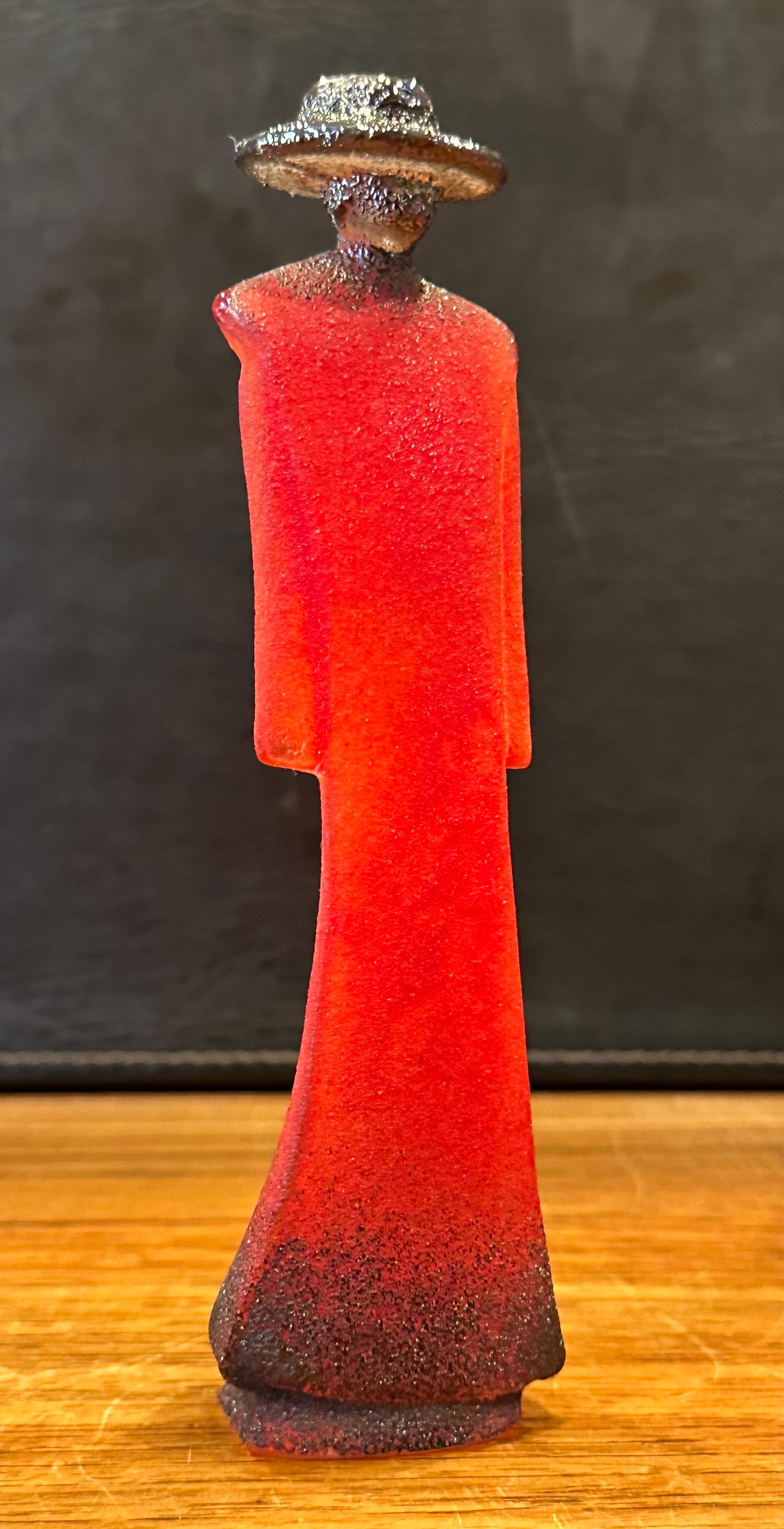 Coppia di sculture in vetro artistico 