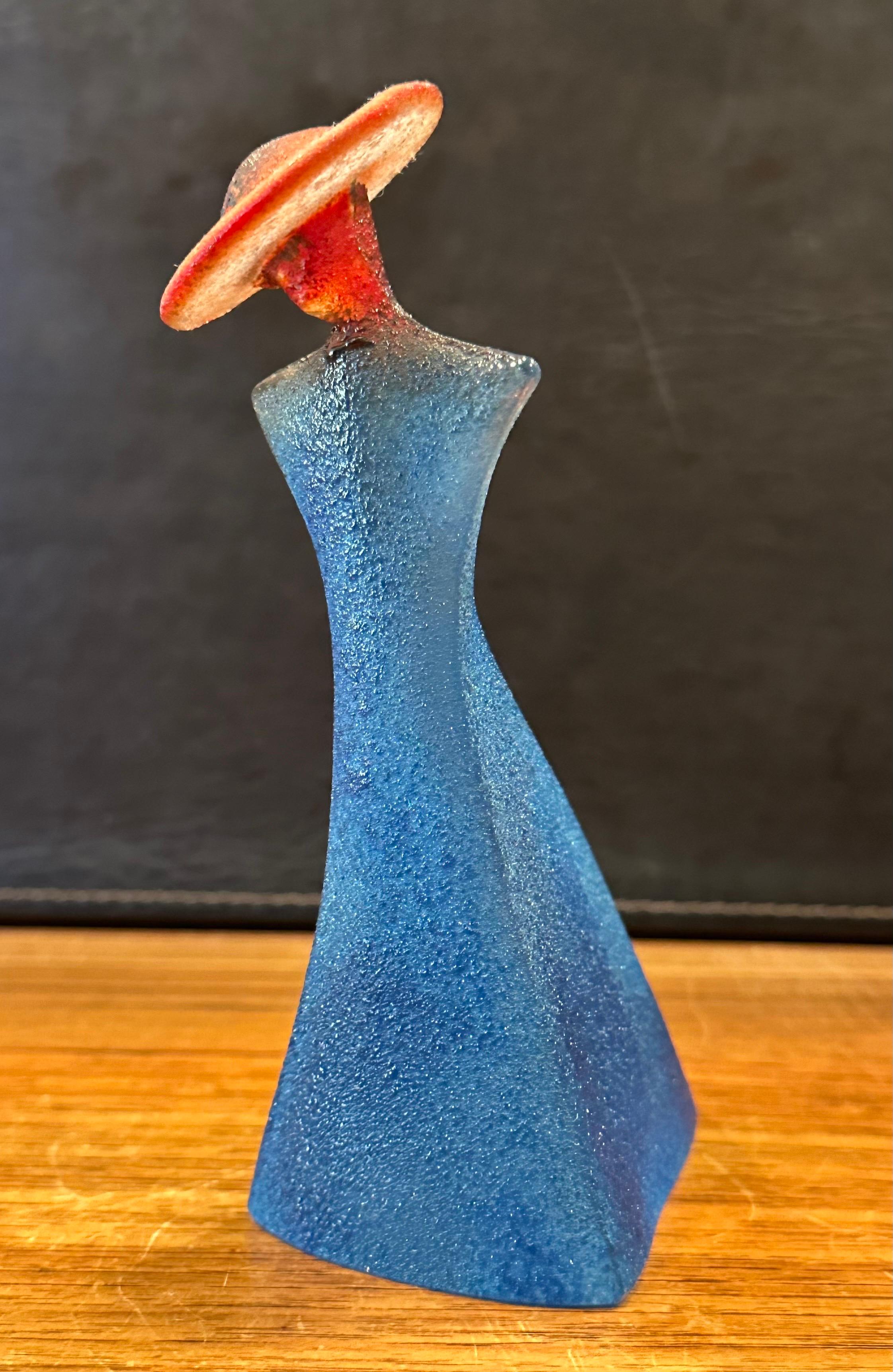 Coppia di sculture in vetro artistico 