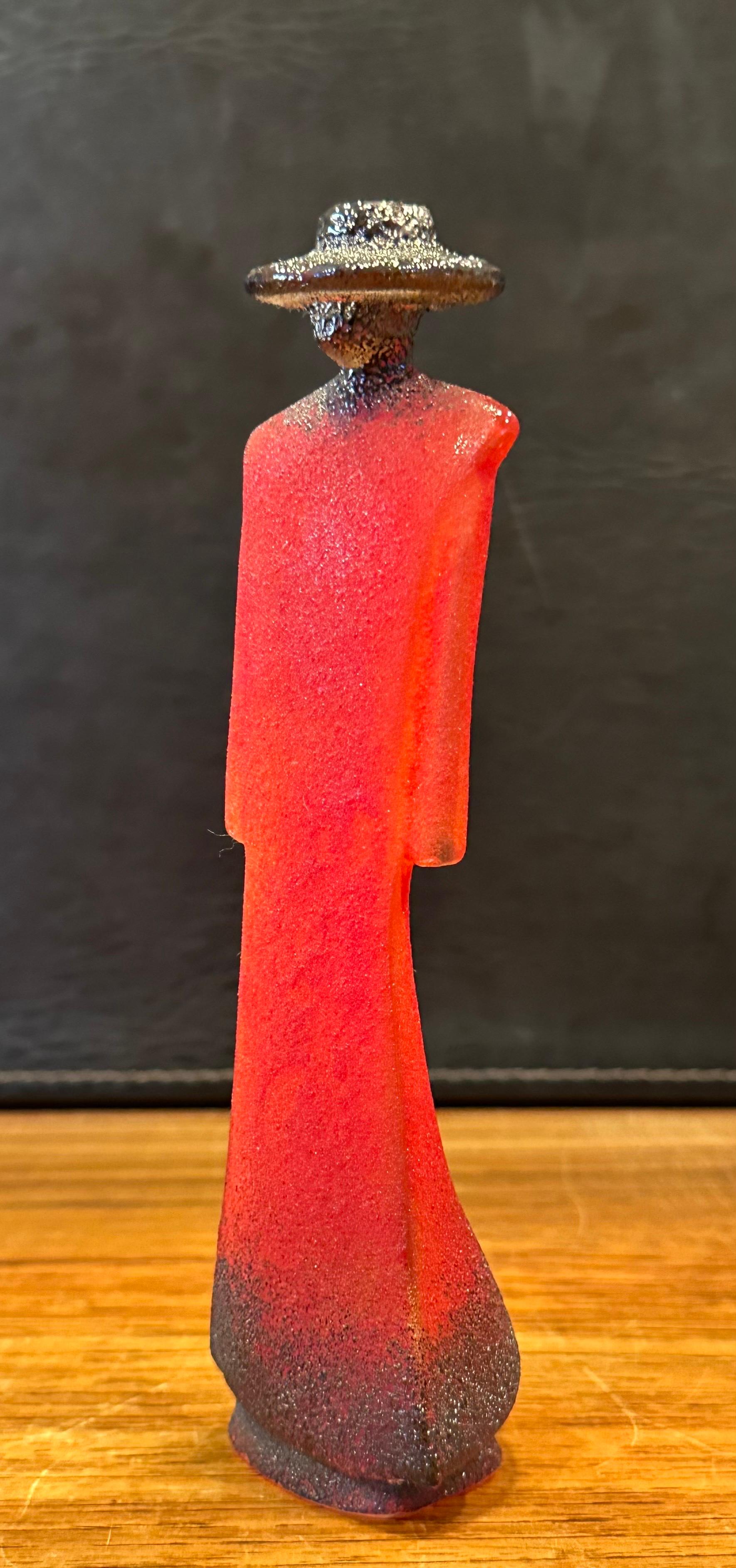 Coppia di sculture in vetro artistico 