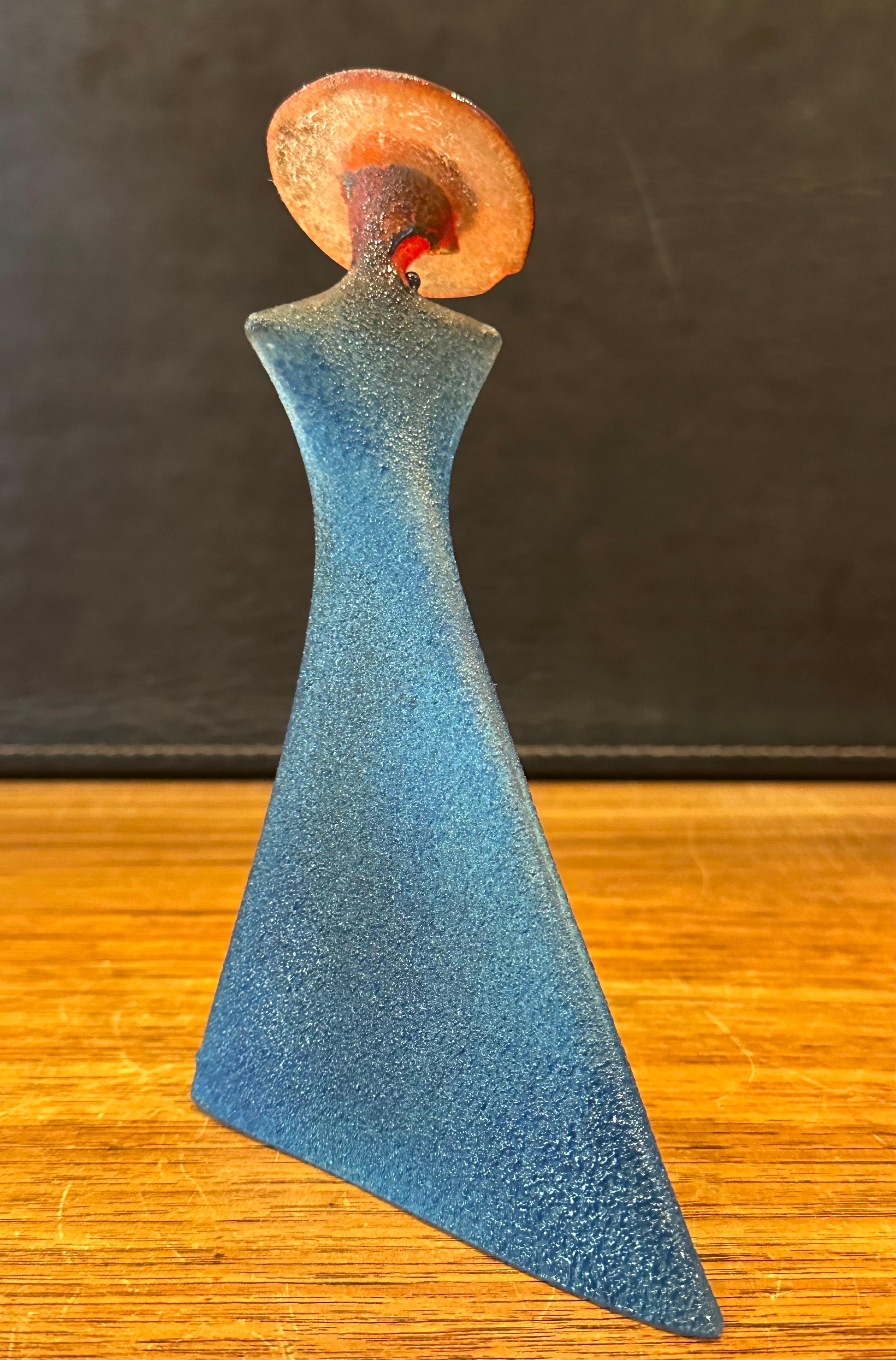 Coppia di sculture in vetro artistico 