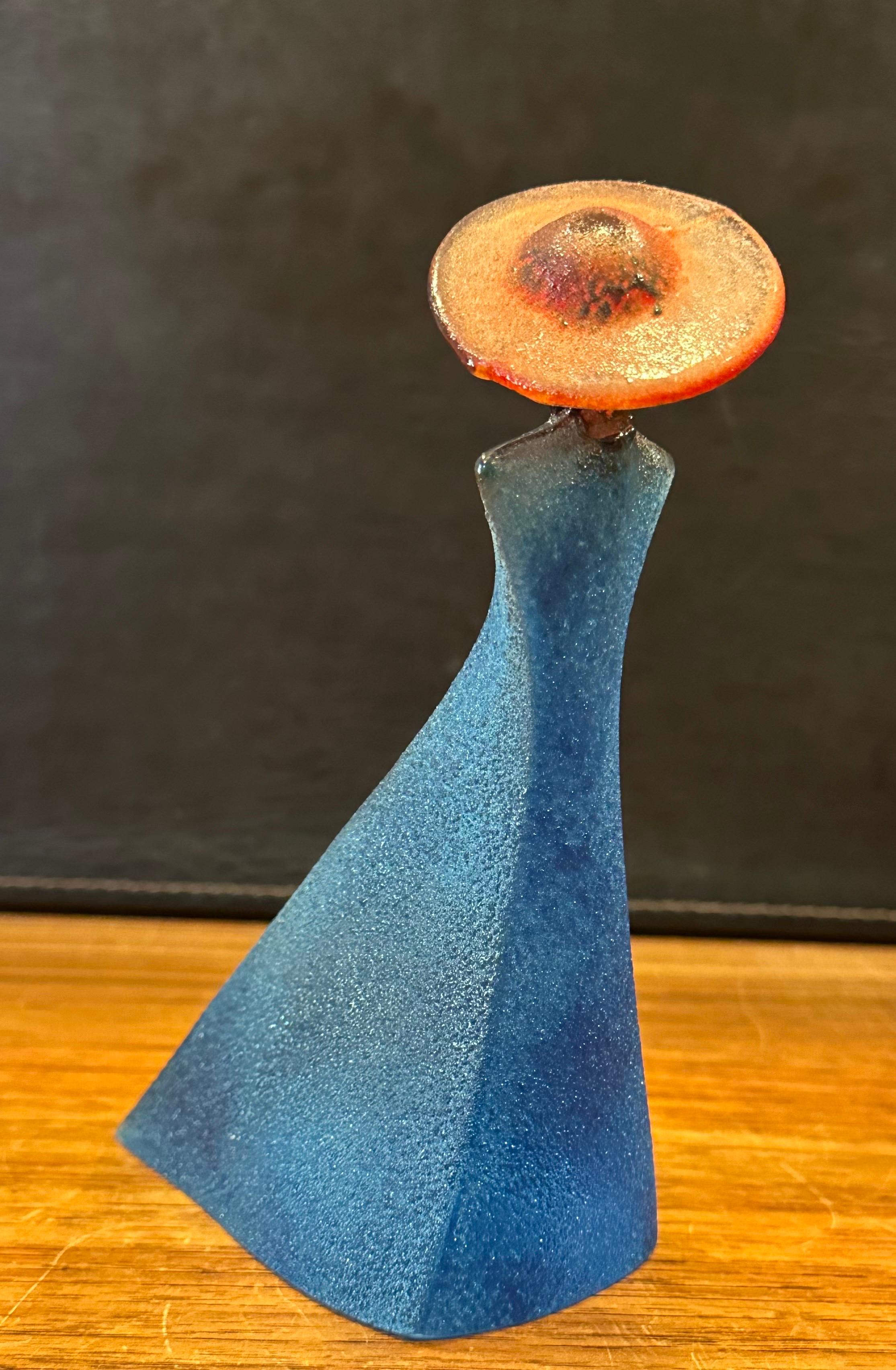 Coppia di sculture in vetro artistico 