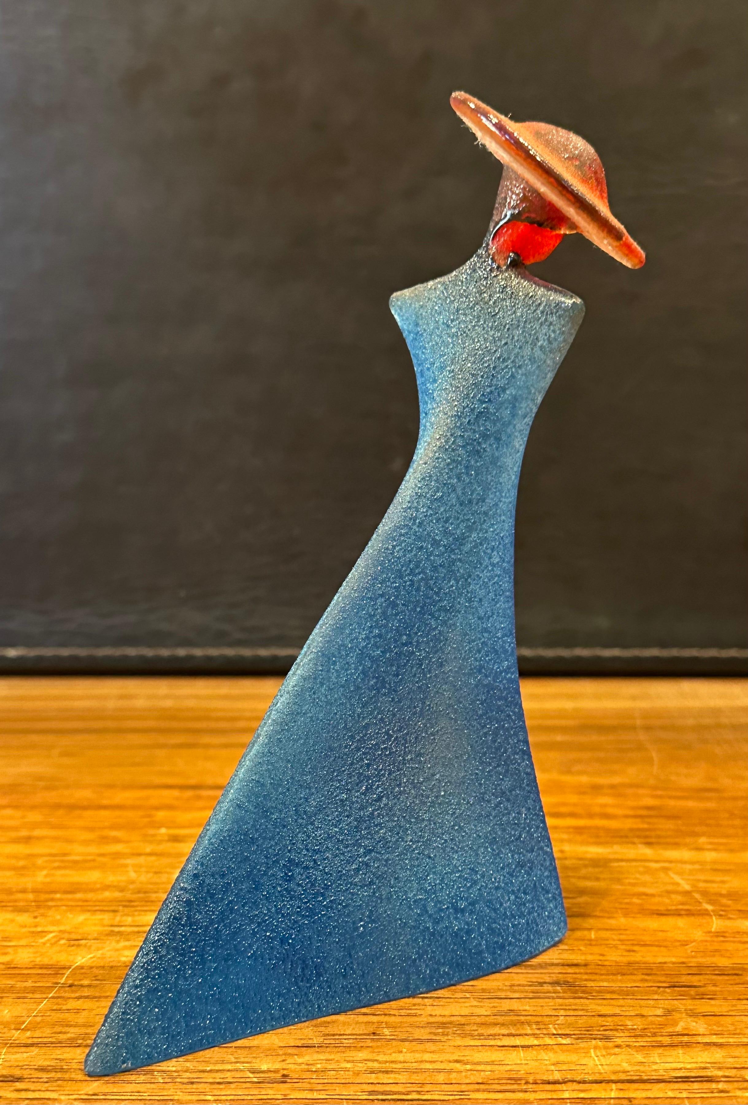 Coppia di sculture in vetro artistico 