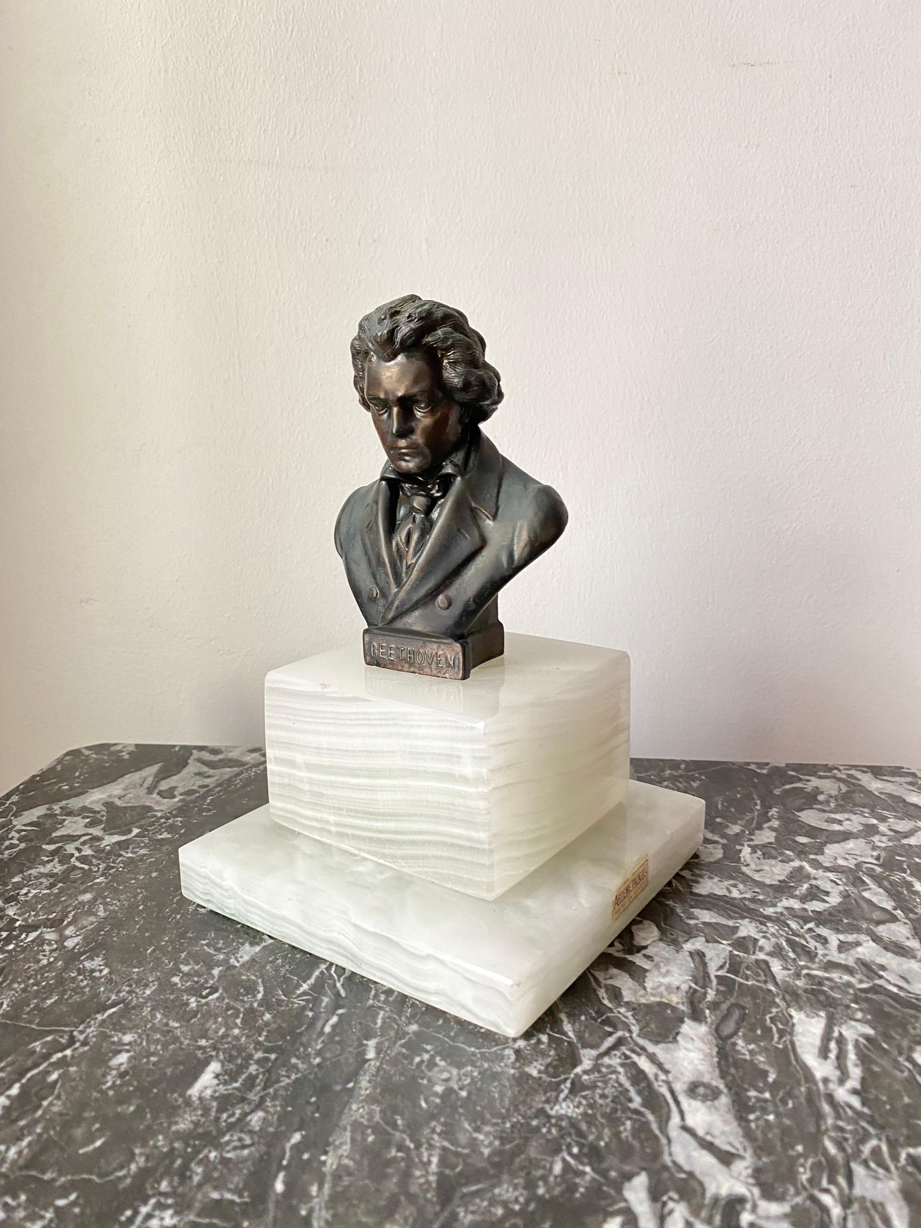 Mid-20th Century Beethoven Bust on Onyx Base 1960s For Sale