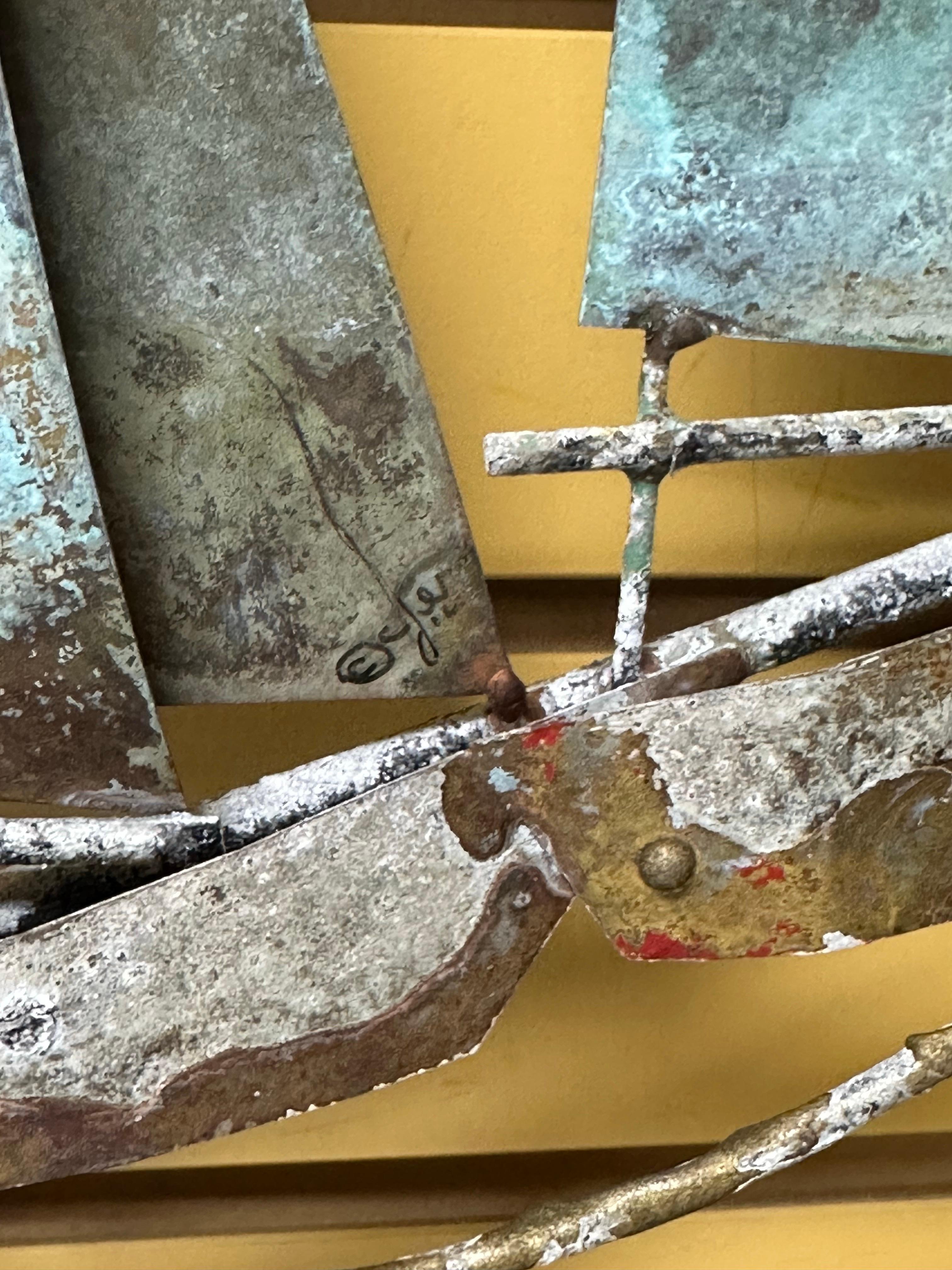 Segelboot-Regatta-Wandskulptur aus gemischtem Metall von C. Jere für Artisian House im Angebot 1