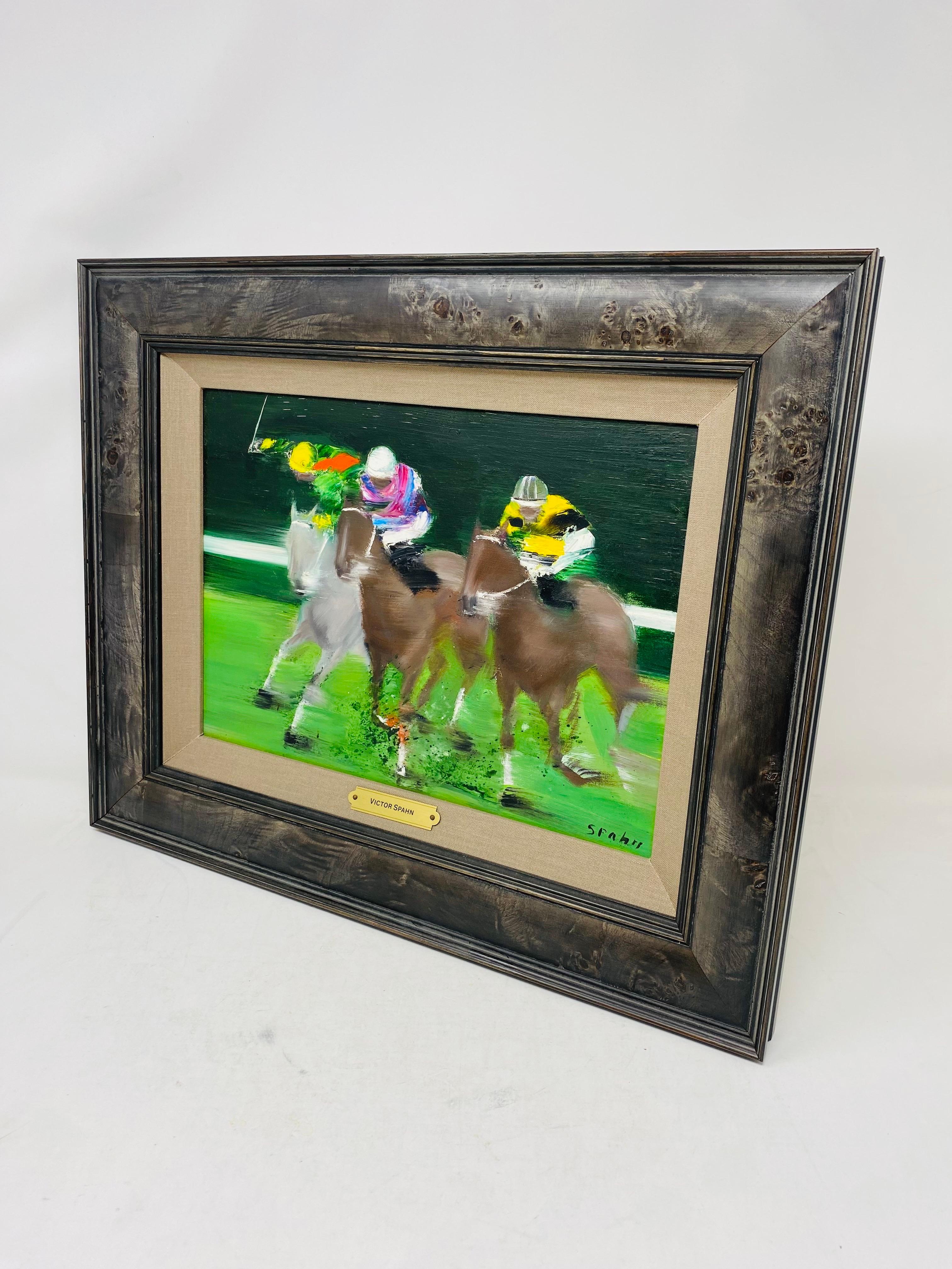 Originalgemälde Polospieler-Szene von Victor Spahn (amerikanisch) im Angebot