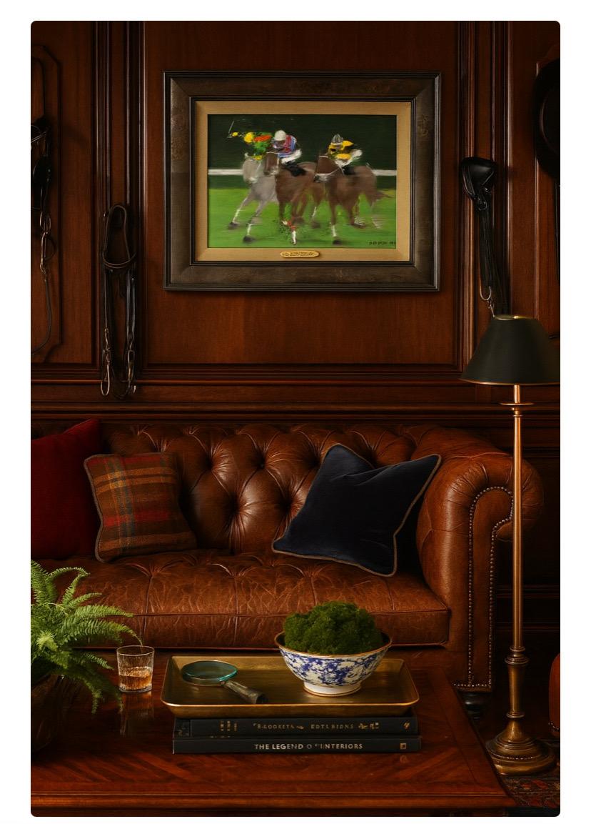 Originalgemälde Polospieler-Szene von Victor Spahn im Angebot 5