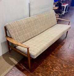 Danish Modern LIght Walnut Sofa by Grete Jalk for France & Daverckosen