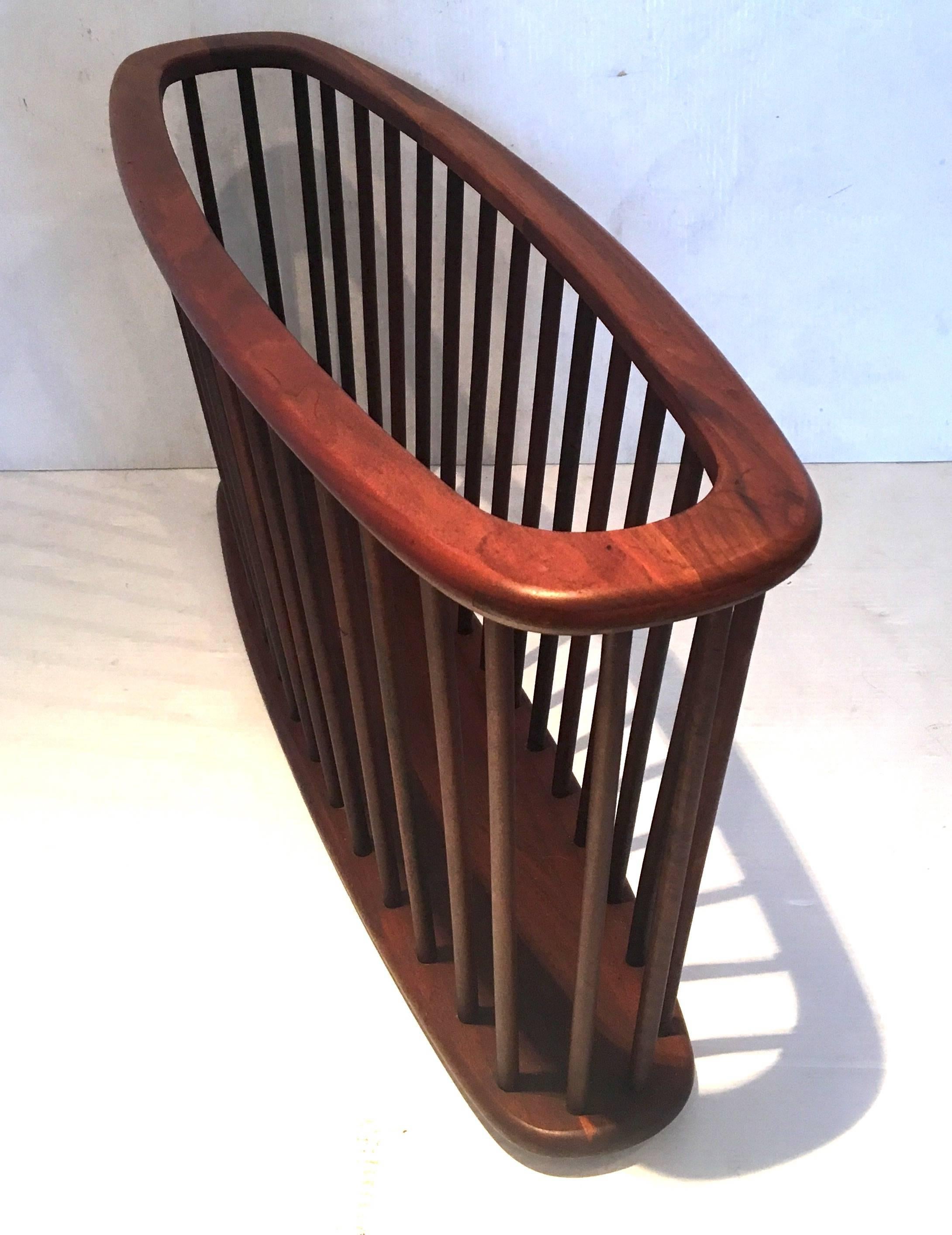 Mid-Century Modern Midcentury Solid Walnut X Large Magazine Rack by Arthur Umanoff