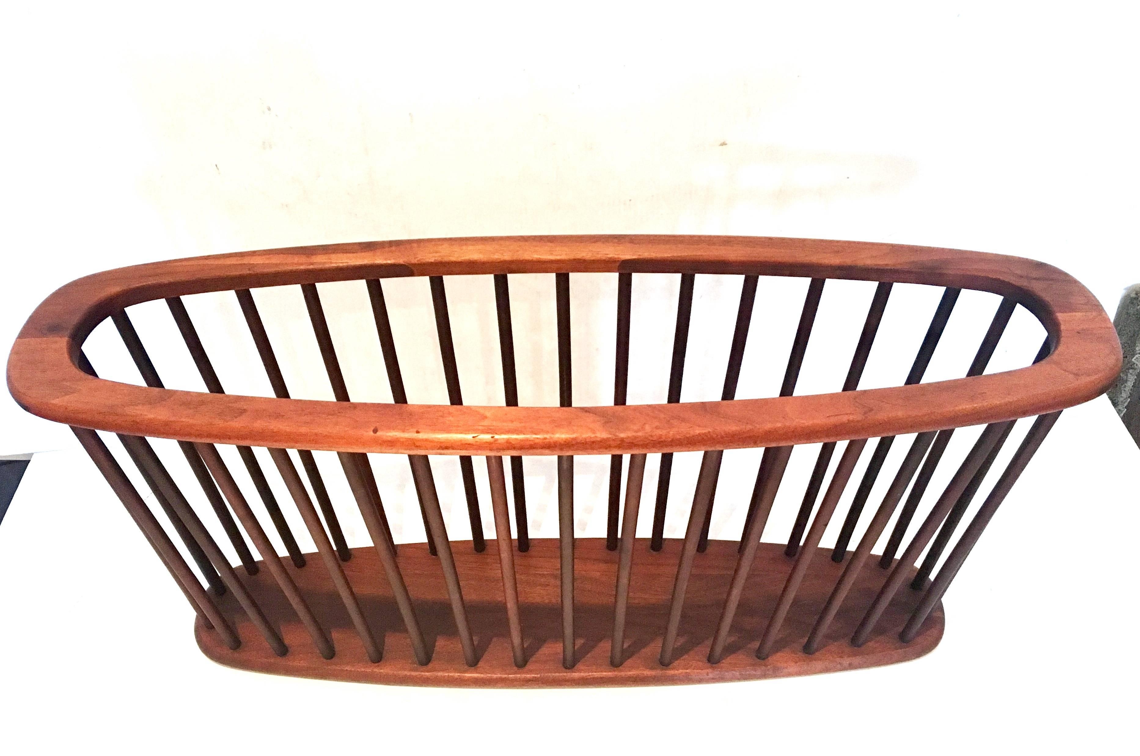 American Midcentury Solid Walnut X Large Magazine Rack by Arthur Umanoff