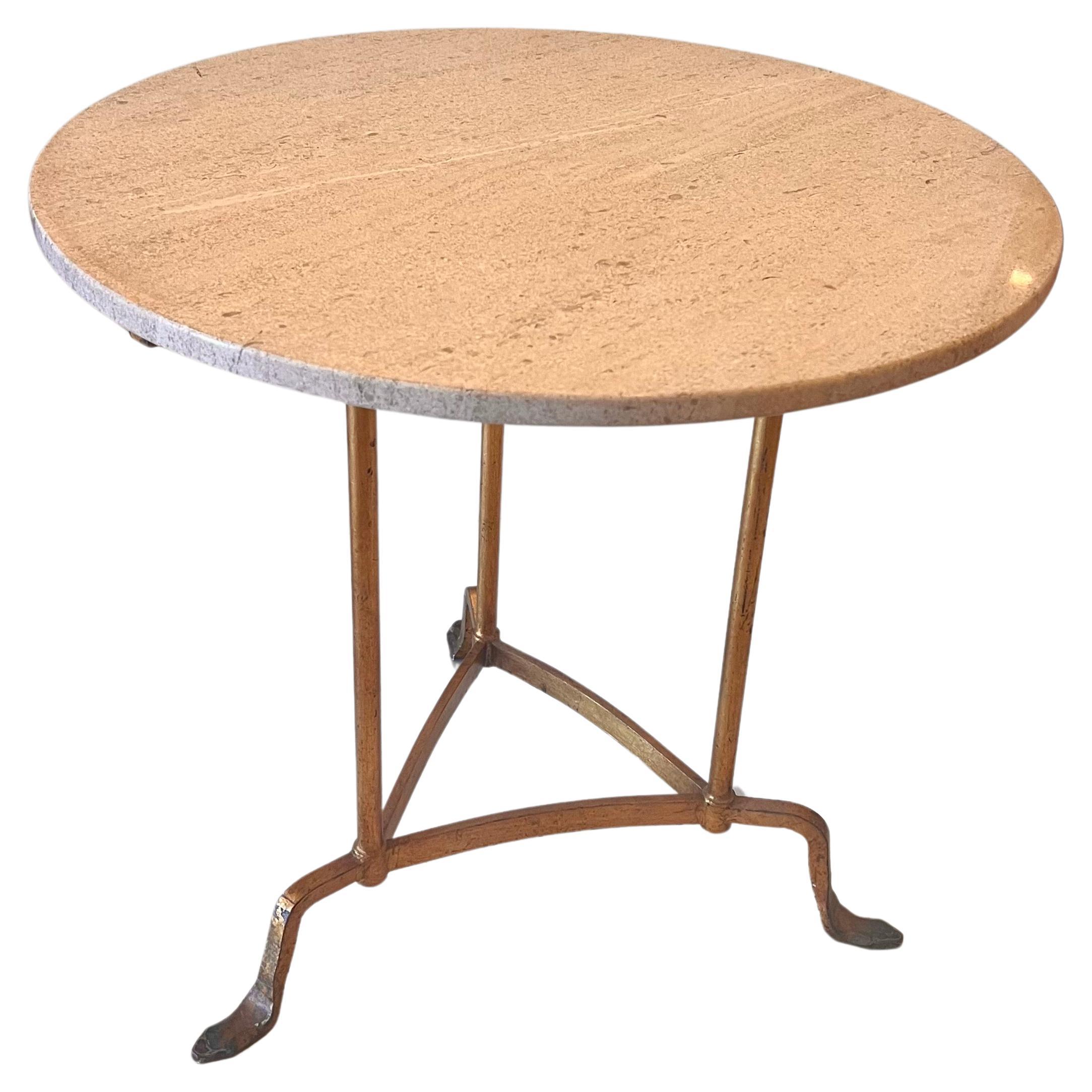Italian Marble & Gold Guild Gueridon Occasional Table For Sale 2