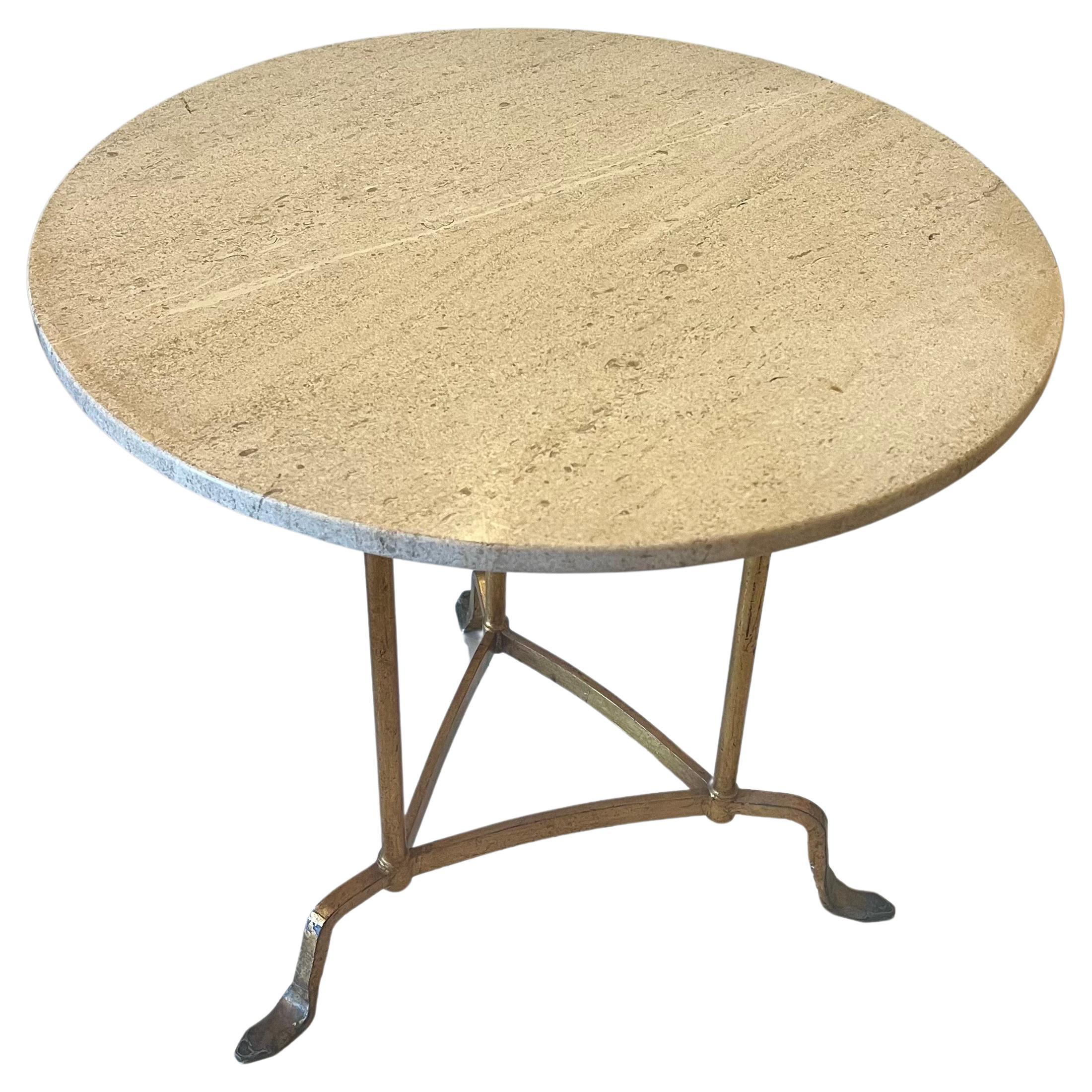Italian Marble & Gold Guild Gueridon Occasional Table For Sale 1