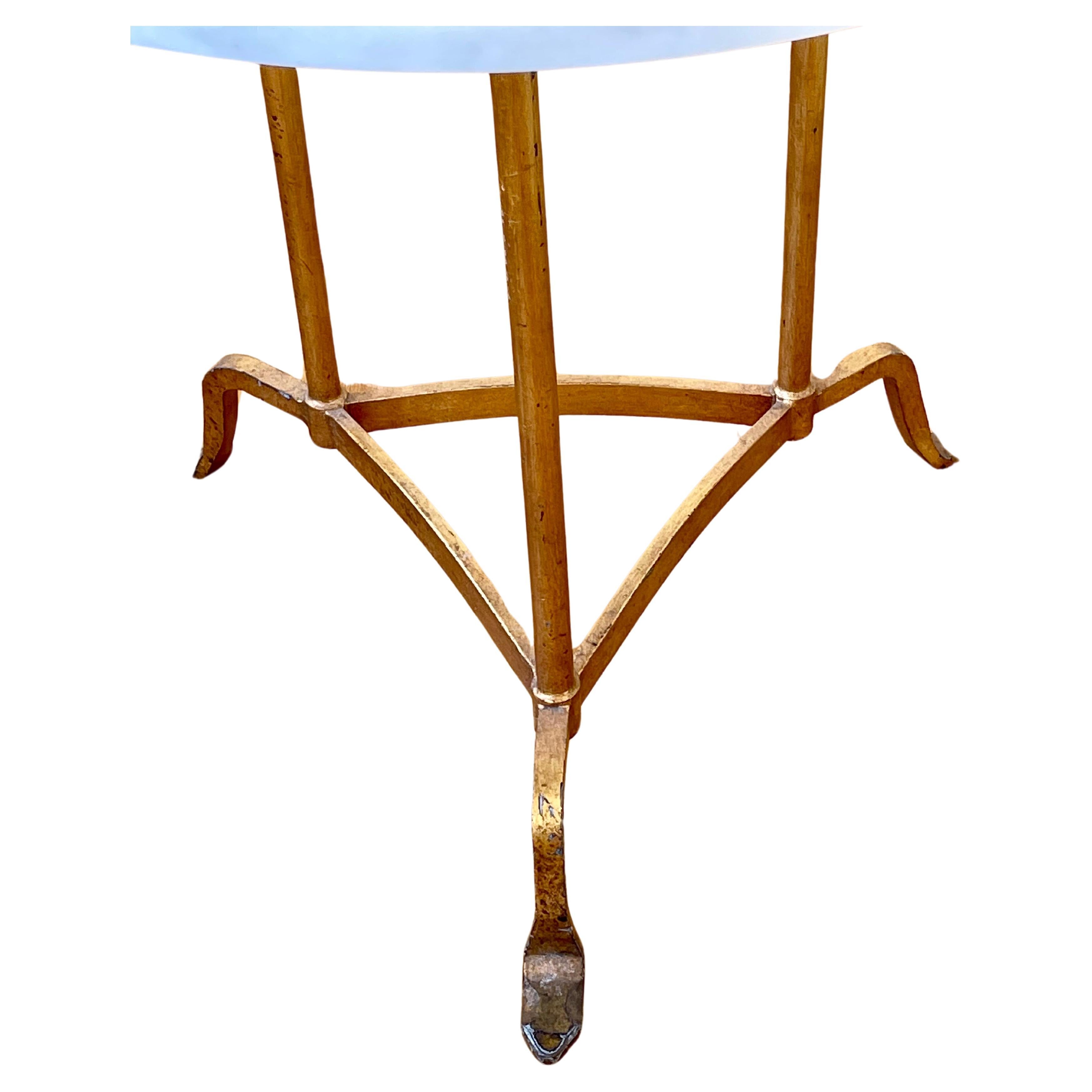 Italian Marble & Gold Guild Gueridon Occasional Table In Good Condition For Sale In San Diego, CA