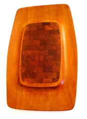 Danish Modern Solid Teak Cheese and Crackers Tray by Dansk Quistgaard
