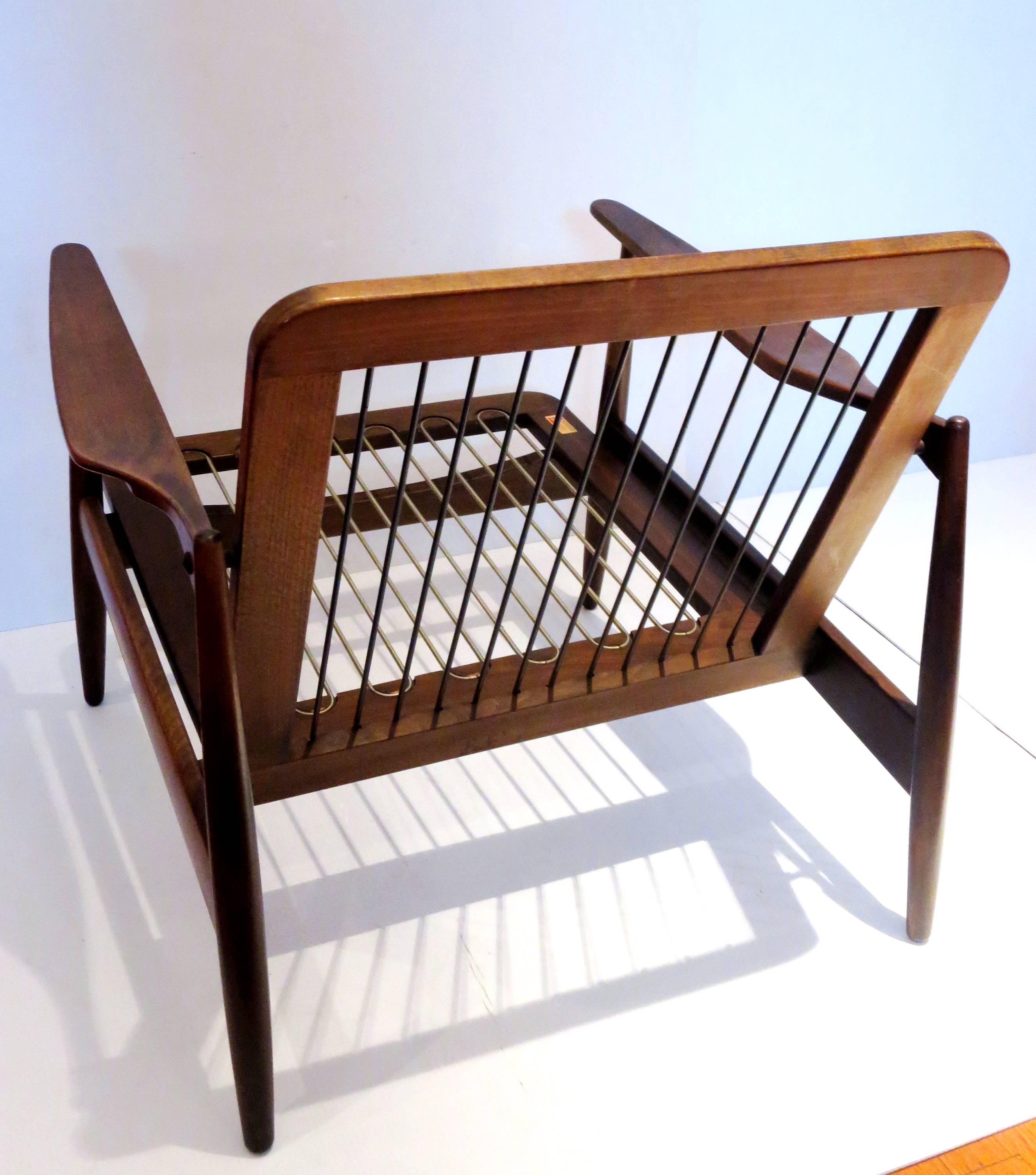 Scandinavian Modern Pair of 1950s Danish modern walnut finish club chairs by Scandia