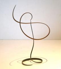 Kinetic well balanced sculpture in brass and metal by Russell Secrest