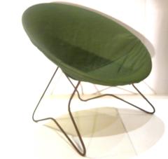 Pair of 1950s Iron and Leather Hoop Chairs Atomic Design