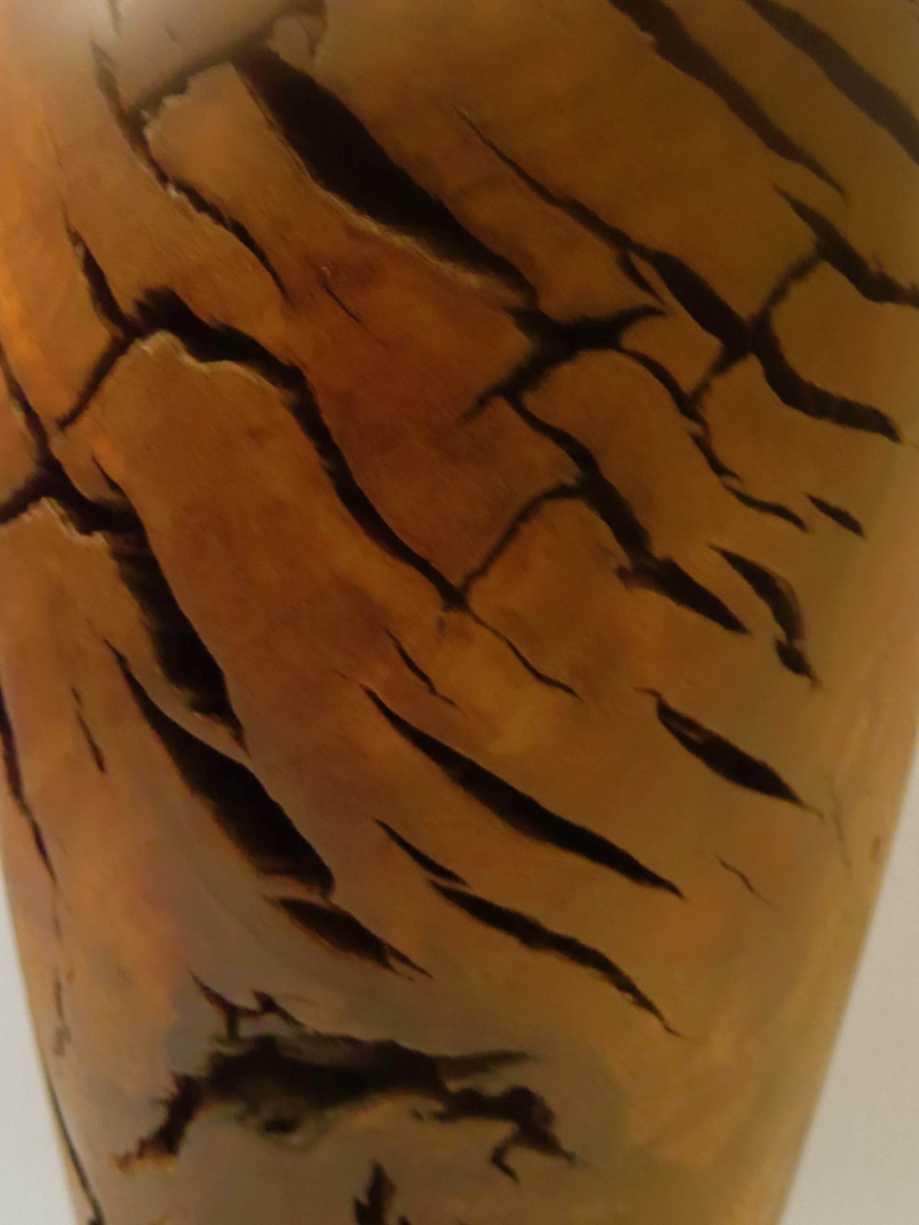 Mid-Century Modern Rare Walnut Burl wood and Rosewood Turned Wood Tall Vase