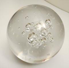 Rare 1970s Crystal Clear Bubble Ball Paperweight by Cartier
