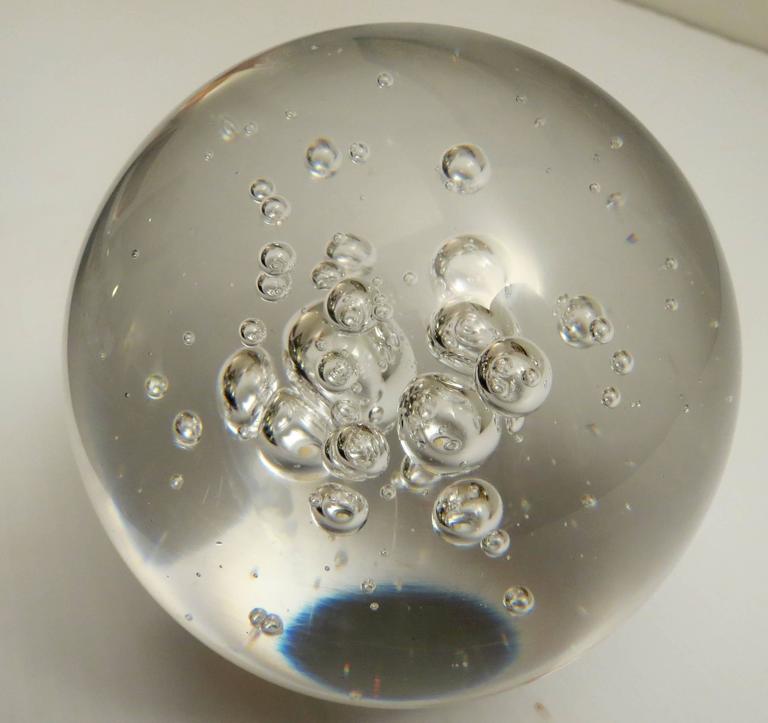 Rare 1970s Crystal Clear Bubble Ball Paperweight by Cartier at 1stDibs