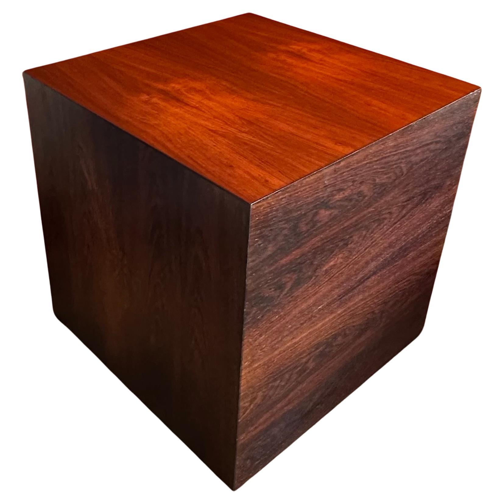 Danish Modern Rosewood Cube Side Table 5