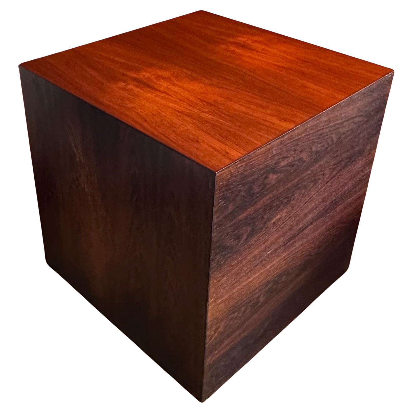 Danish Modern Rosewood Cube Side Table For Sale