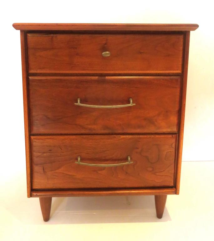 American Modern California Design Pair of Solid Walnut Nightstands at