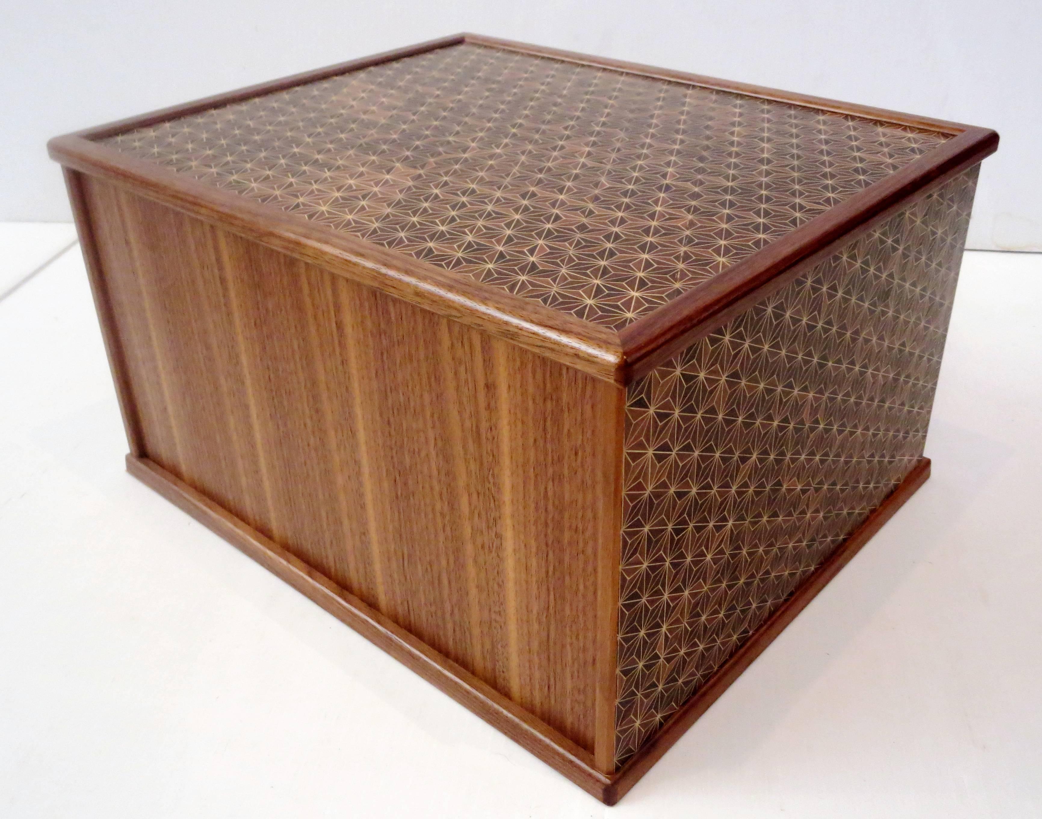 20th Century Mid Century Modern Rosewood Japanese Jewelry Dresser Tansu Box