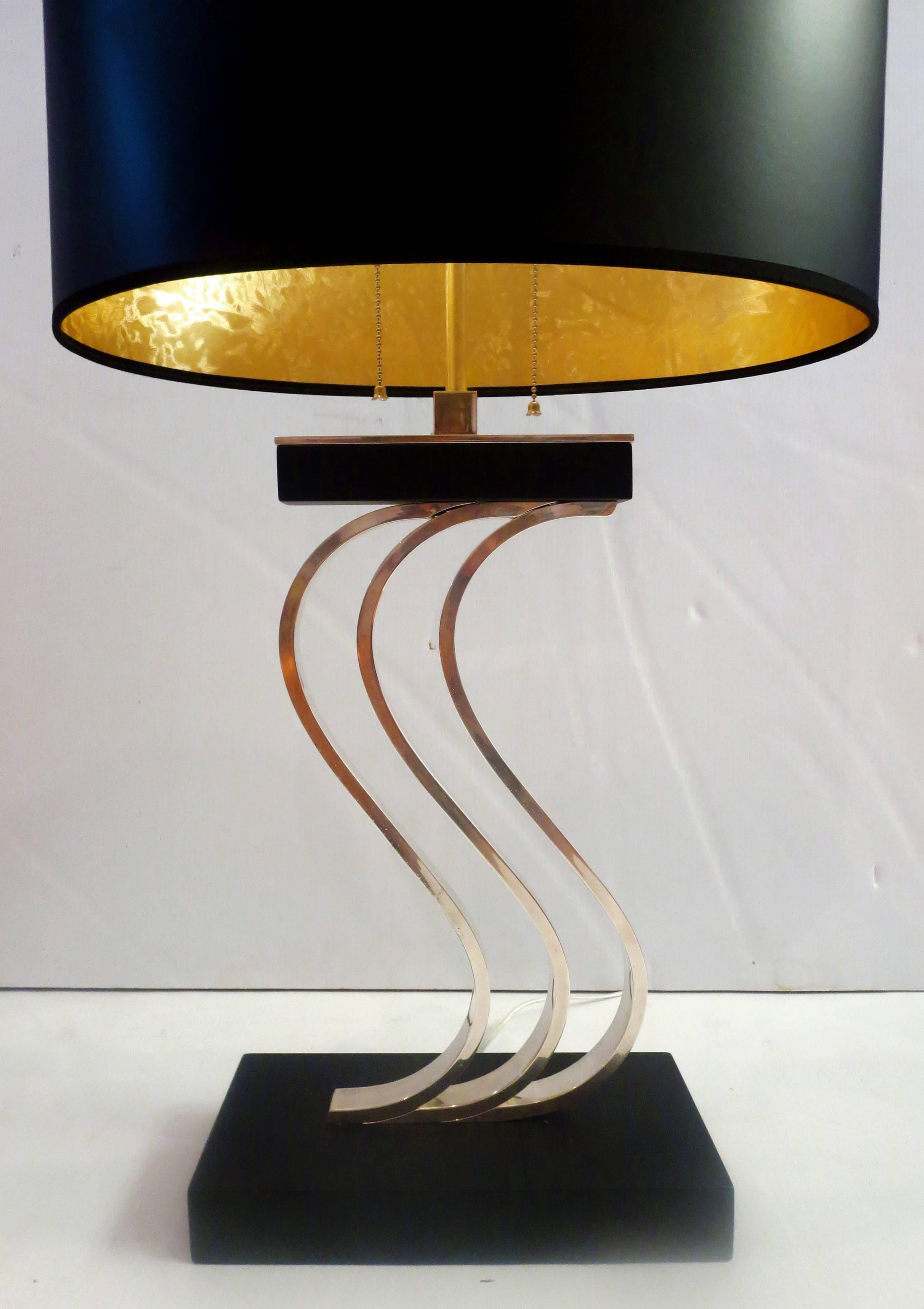 American Rare Art Deco Modernist Silver Plate Desk Table Lamp
