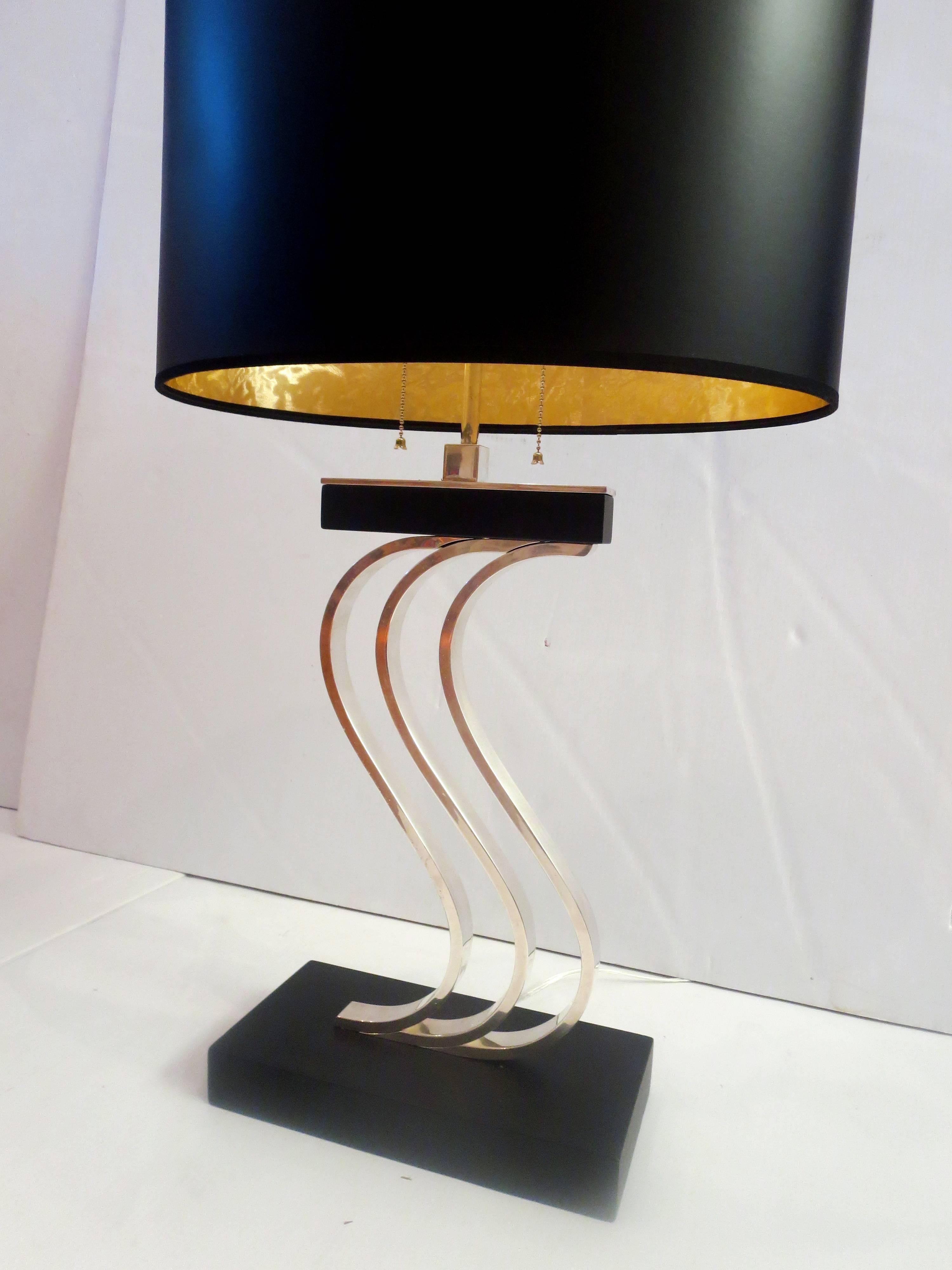 Lacquer Rare Art Deco Modernist Silver Plate Desk Table Lamp